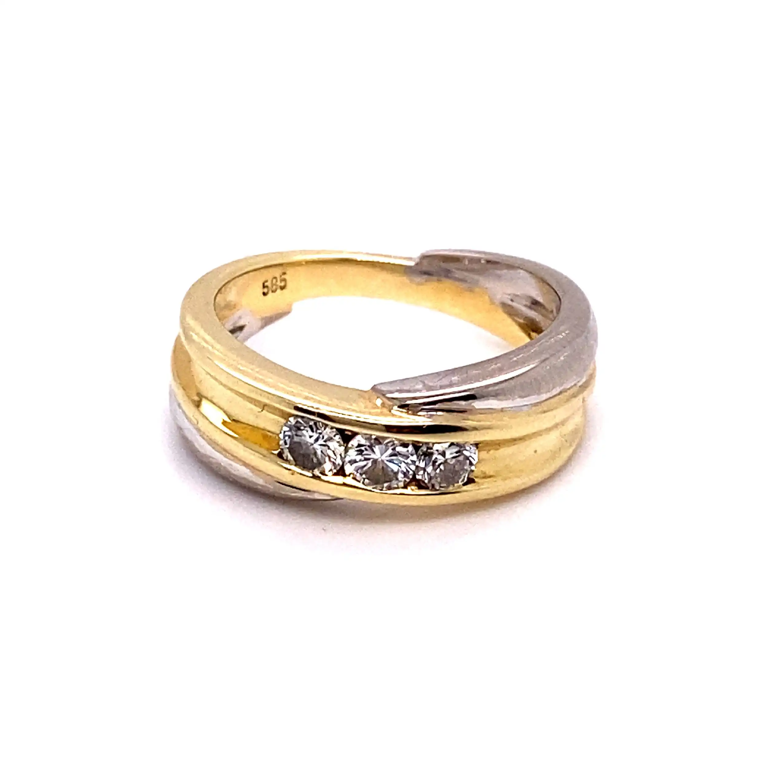 Ring Bicolor mit 3 Brillanten Ring Bicolor mit 3 Brillanten