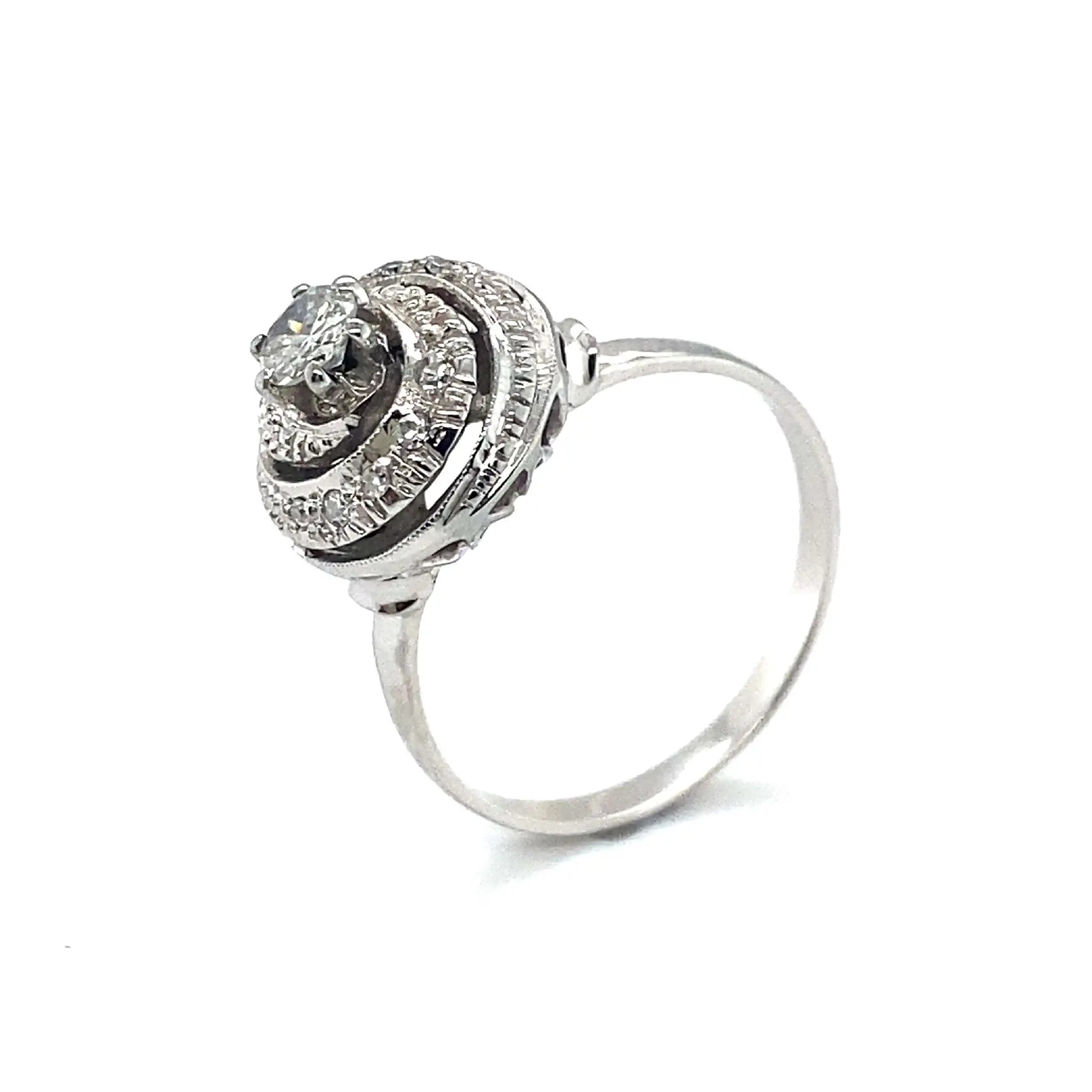 Ring Weißgold mit Brillant und Diamanten Ring Weißgold mit Brillant und Diamanten