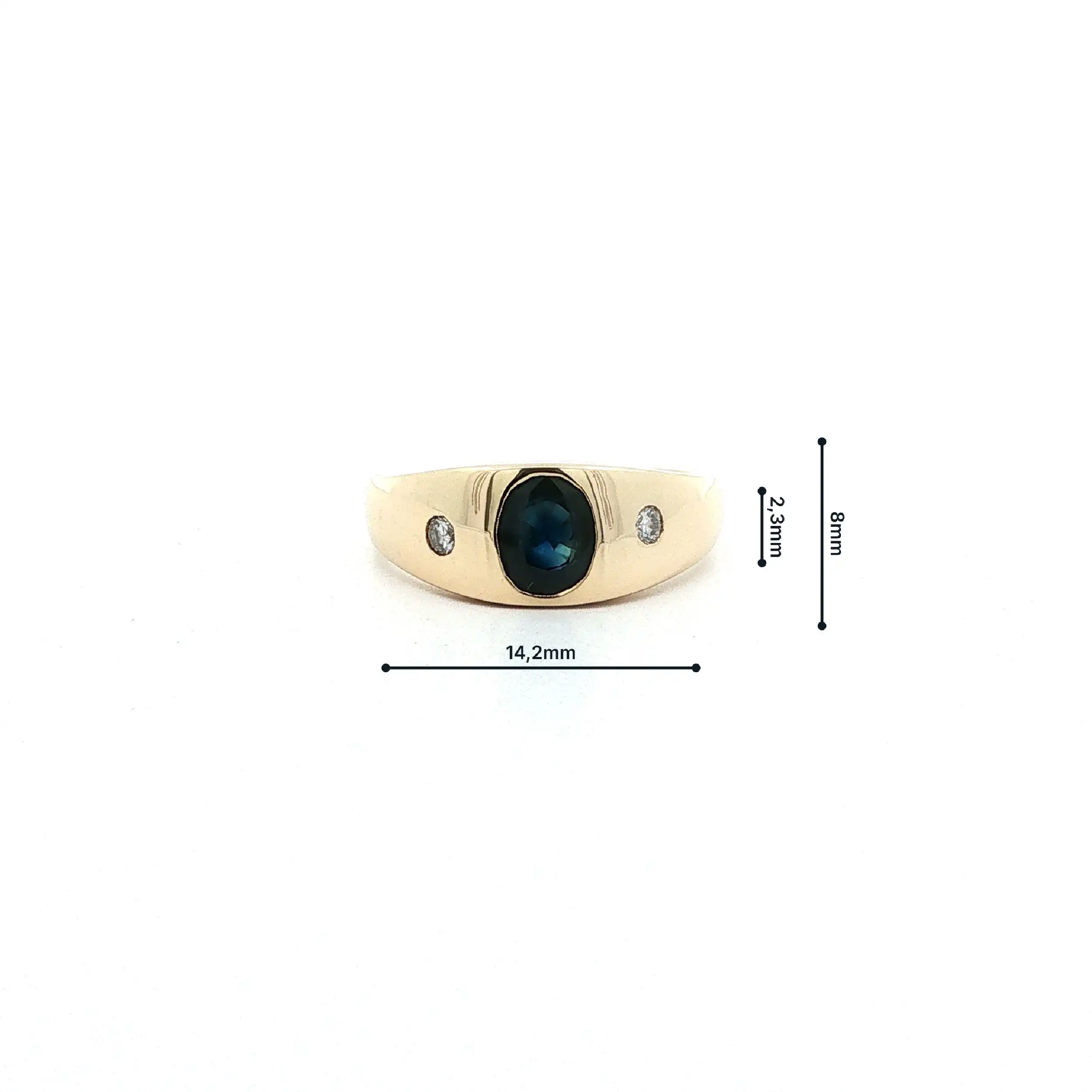 Ring Gelbgold mit Saphir & Brillanten