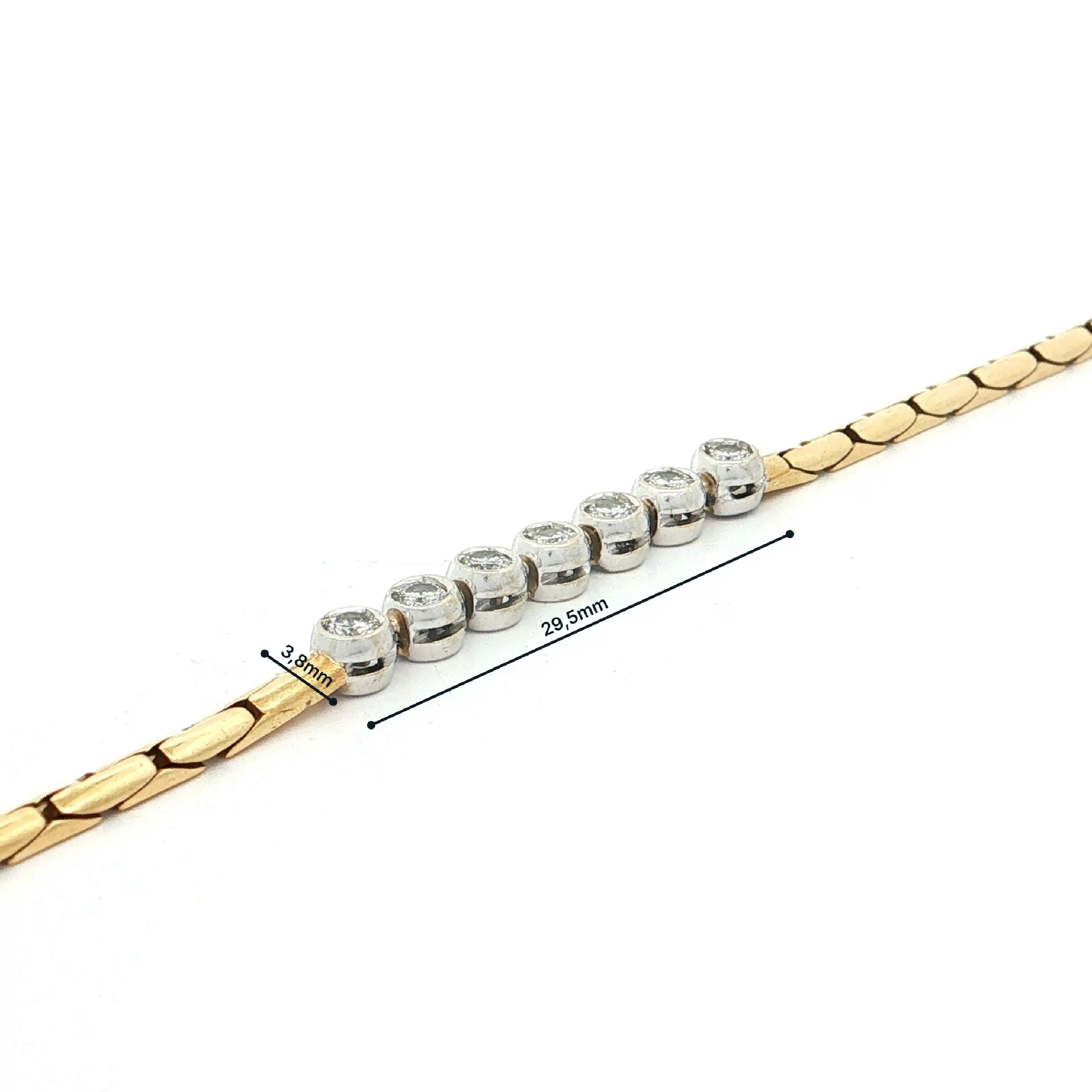Armband Bicolor mit Brillanten, graviert mit 0,36ct