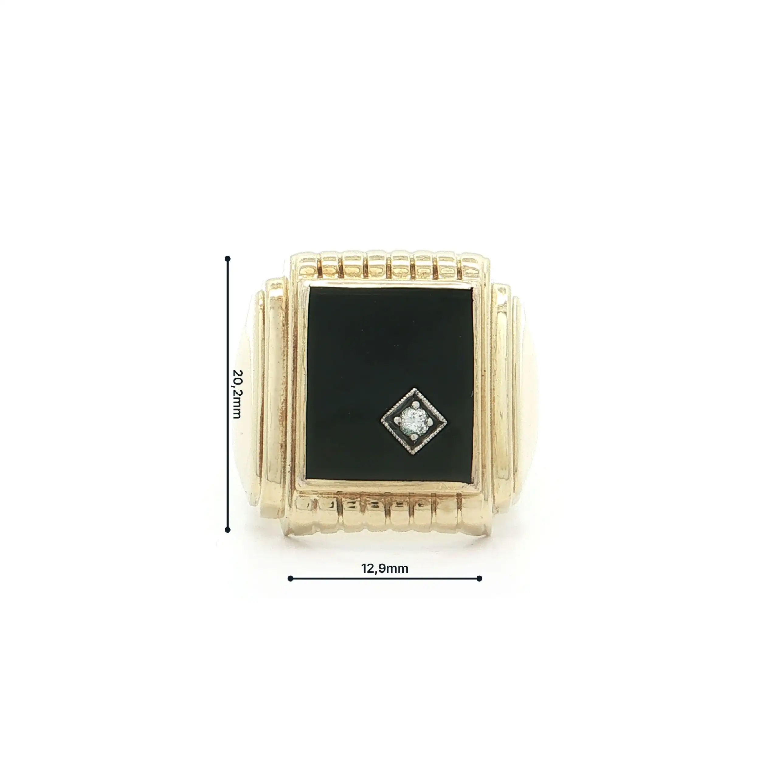 Ring Gelbgold mit Onyx und Brillant Ring Gelbgold mit Onyx und Brillant