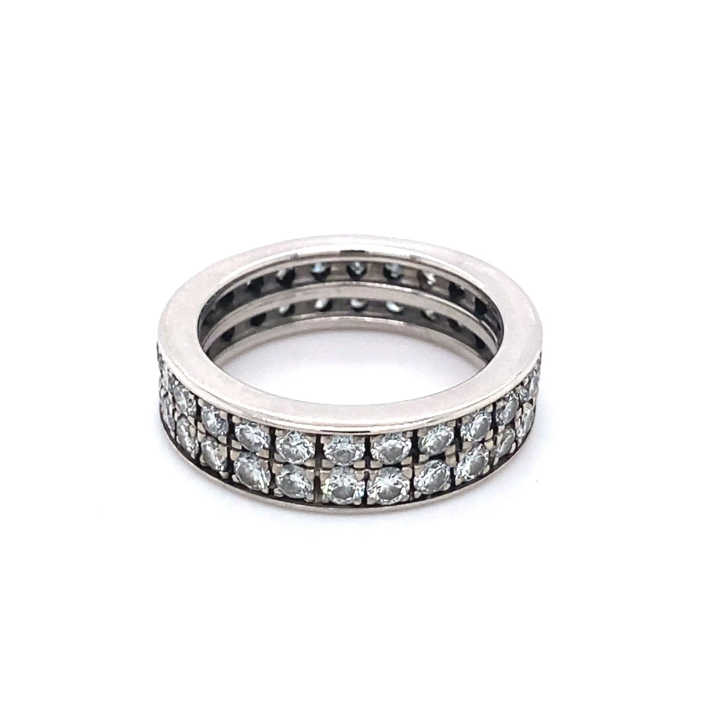 Ring Weißgold Memoire mit Brillanten