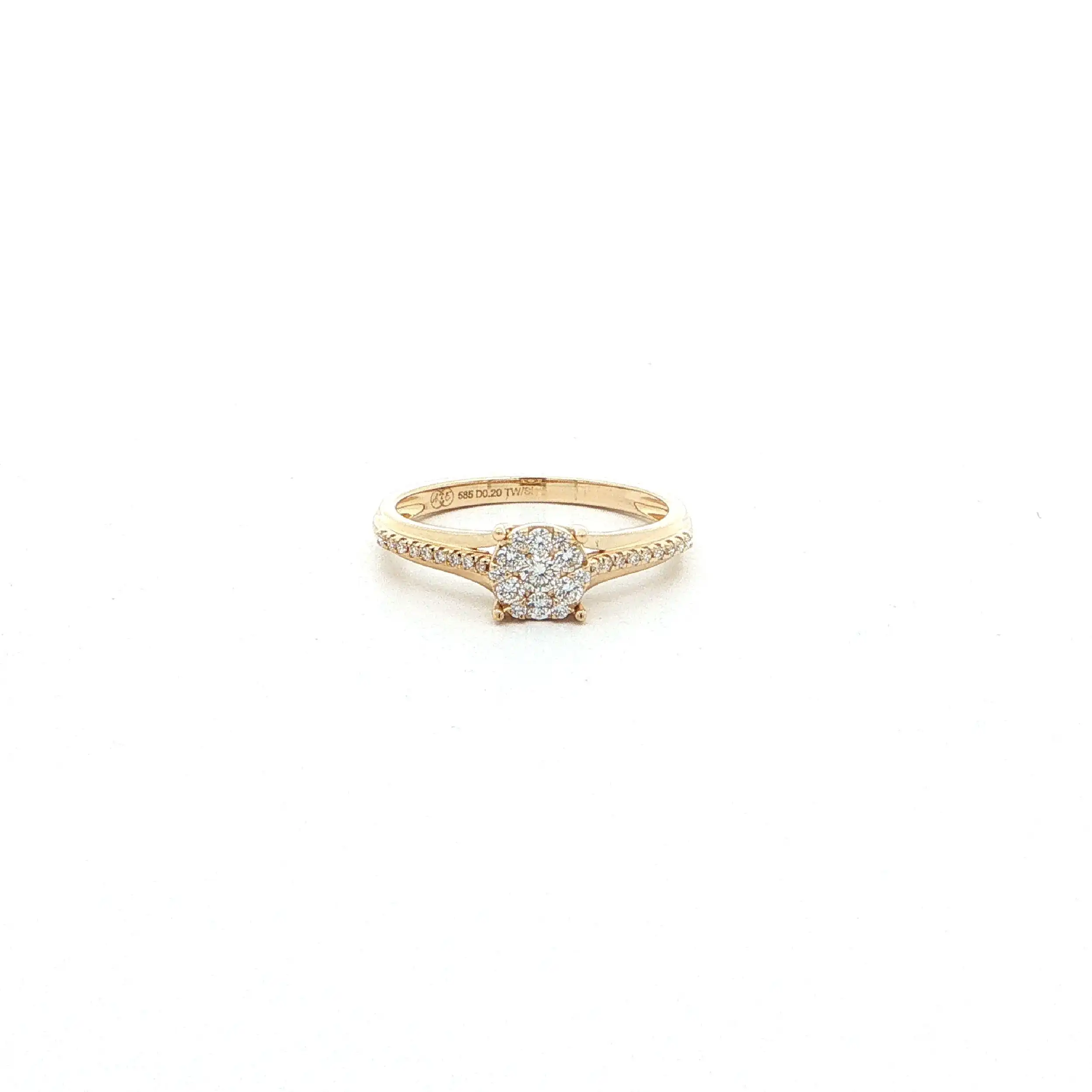 Ring Gelbgold mit Brillanten, graviert mit 0,20ct. TW/SI Ring Gelbgold mit Brillanten, graviert mit 0,20ct. TW/SI