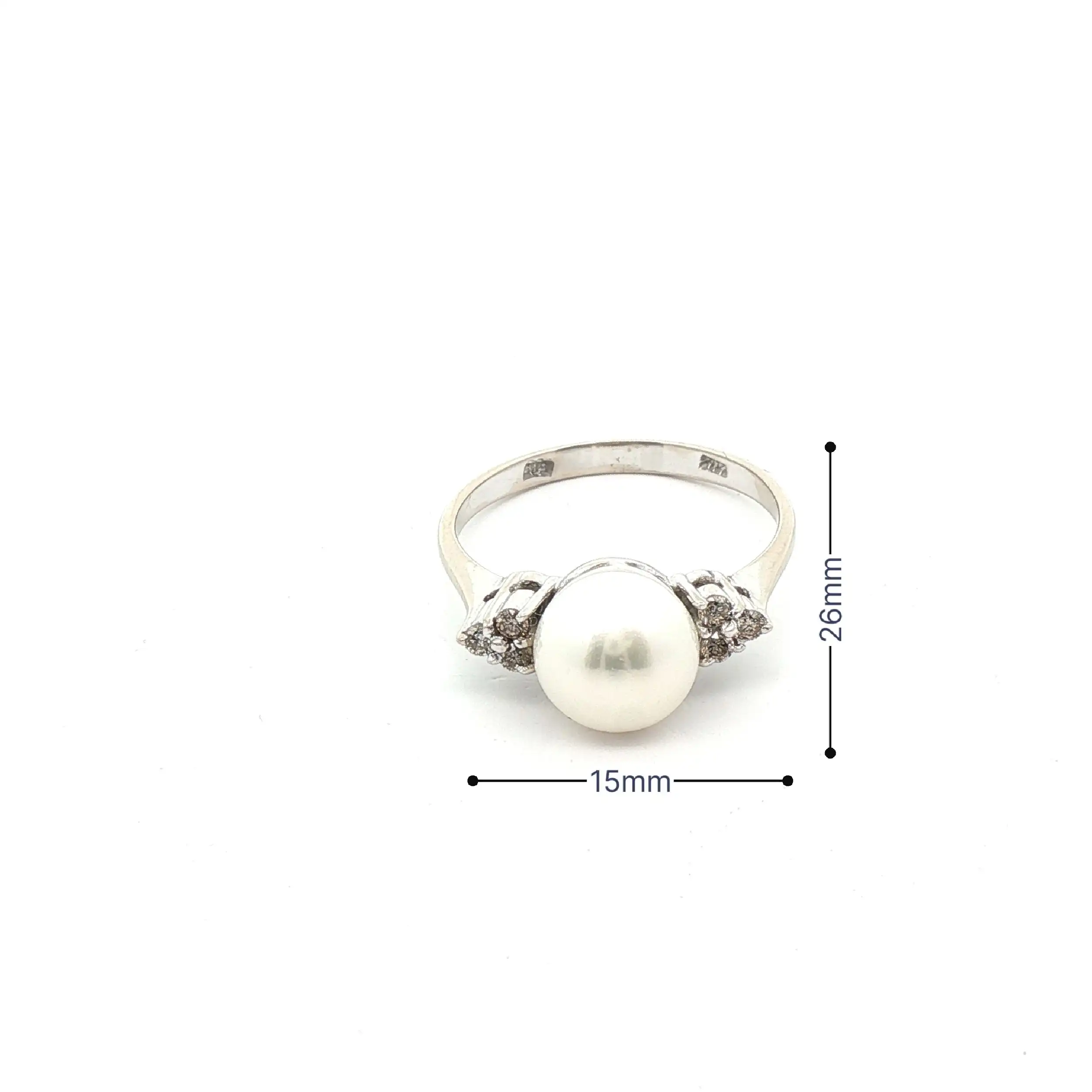 Ring Weißgold mit Perle und Brillanten Ring Weißgold mit Perle und Brillanten