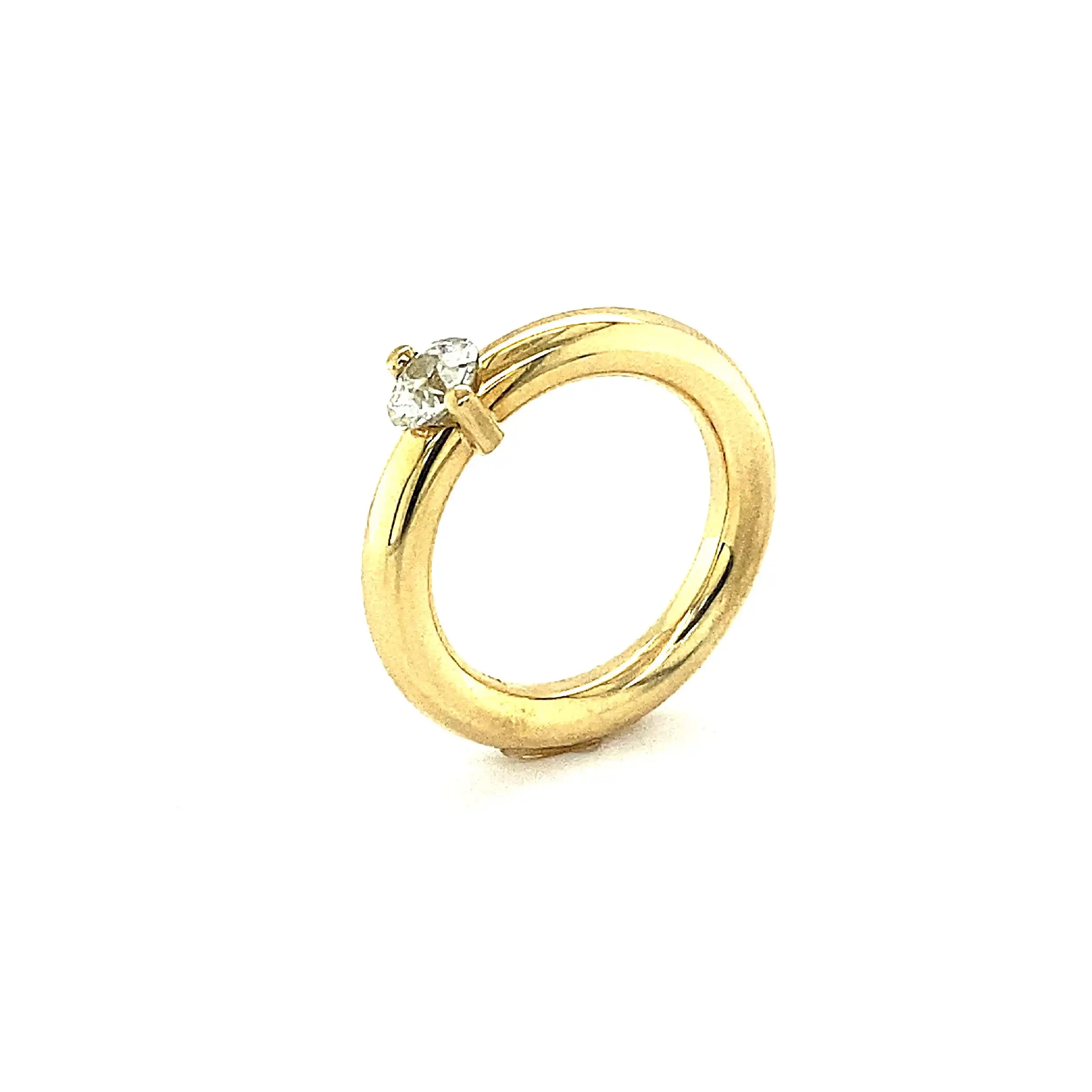 Ring Gelbgold mit Brillant in Altschliff Ring Gelbgold mit Brillant in Altschliff