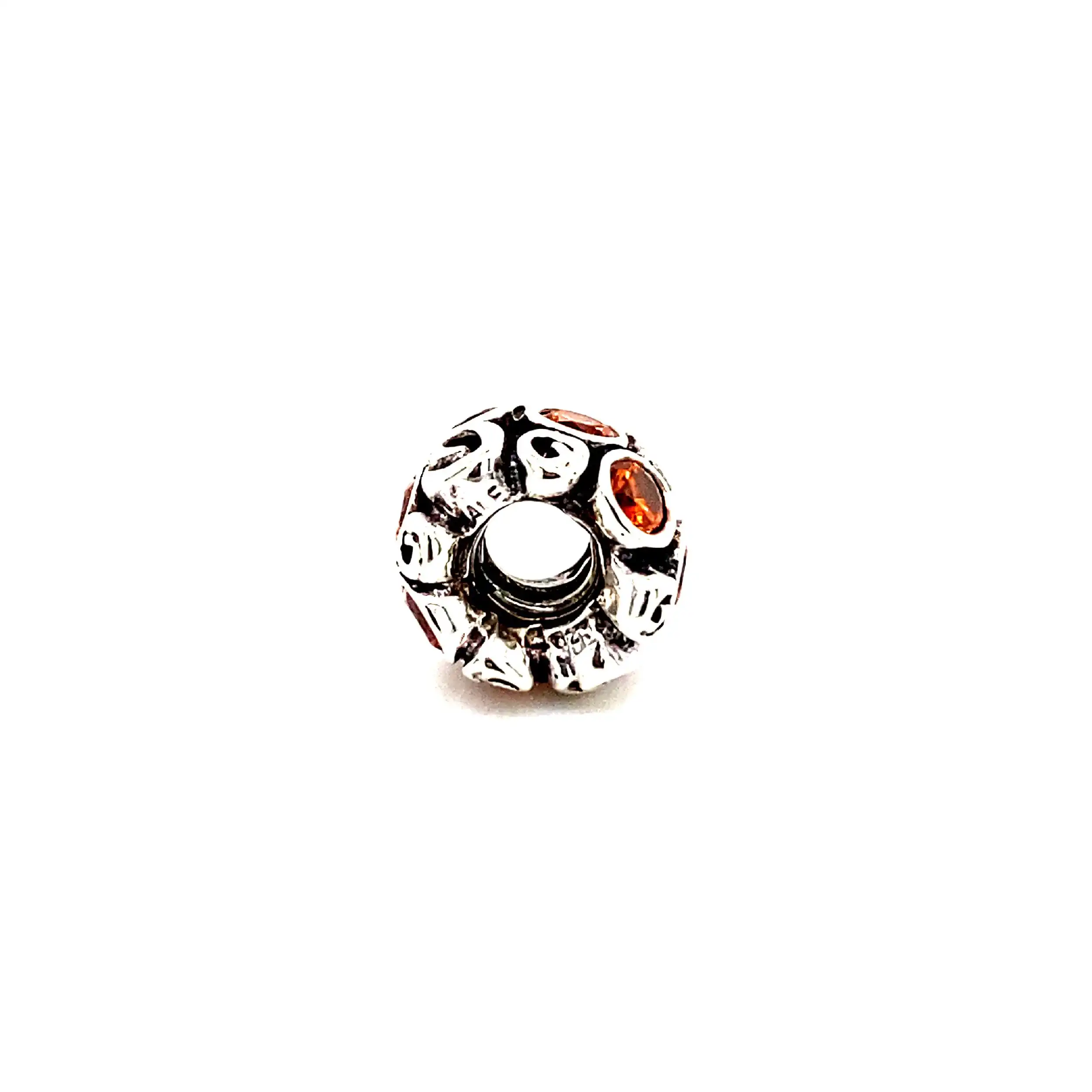 Silberanhänger Pandora Charm - Sternenwirbel mit orangenen Zirkonia Silberanhänger Pandora Charm - Sternenwirbel mit orangenen Zirkonia