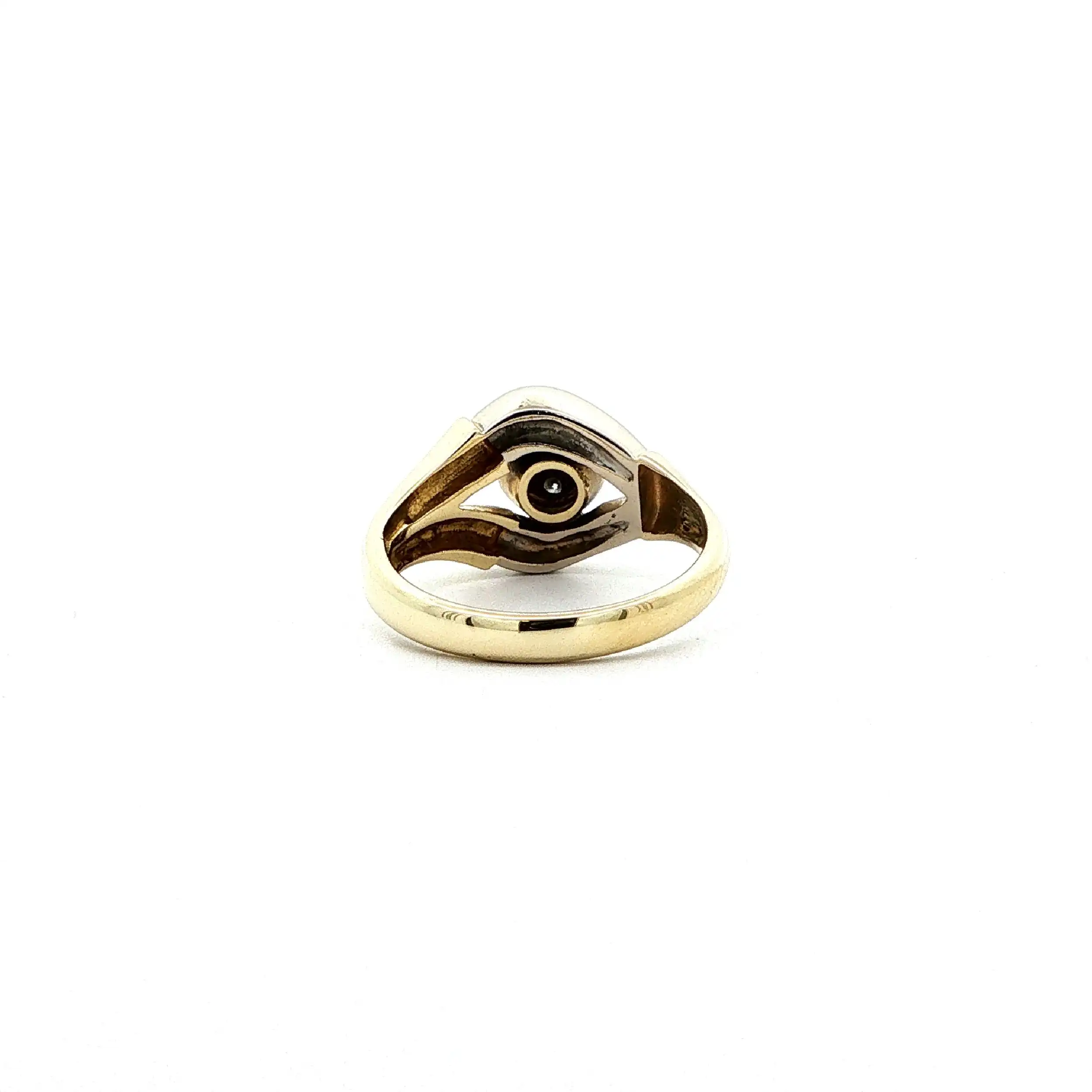 Ring Bicolor mit Brillanten, graviert mit 0,14ct.