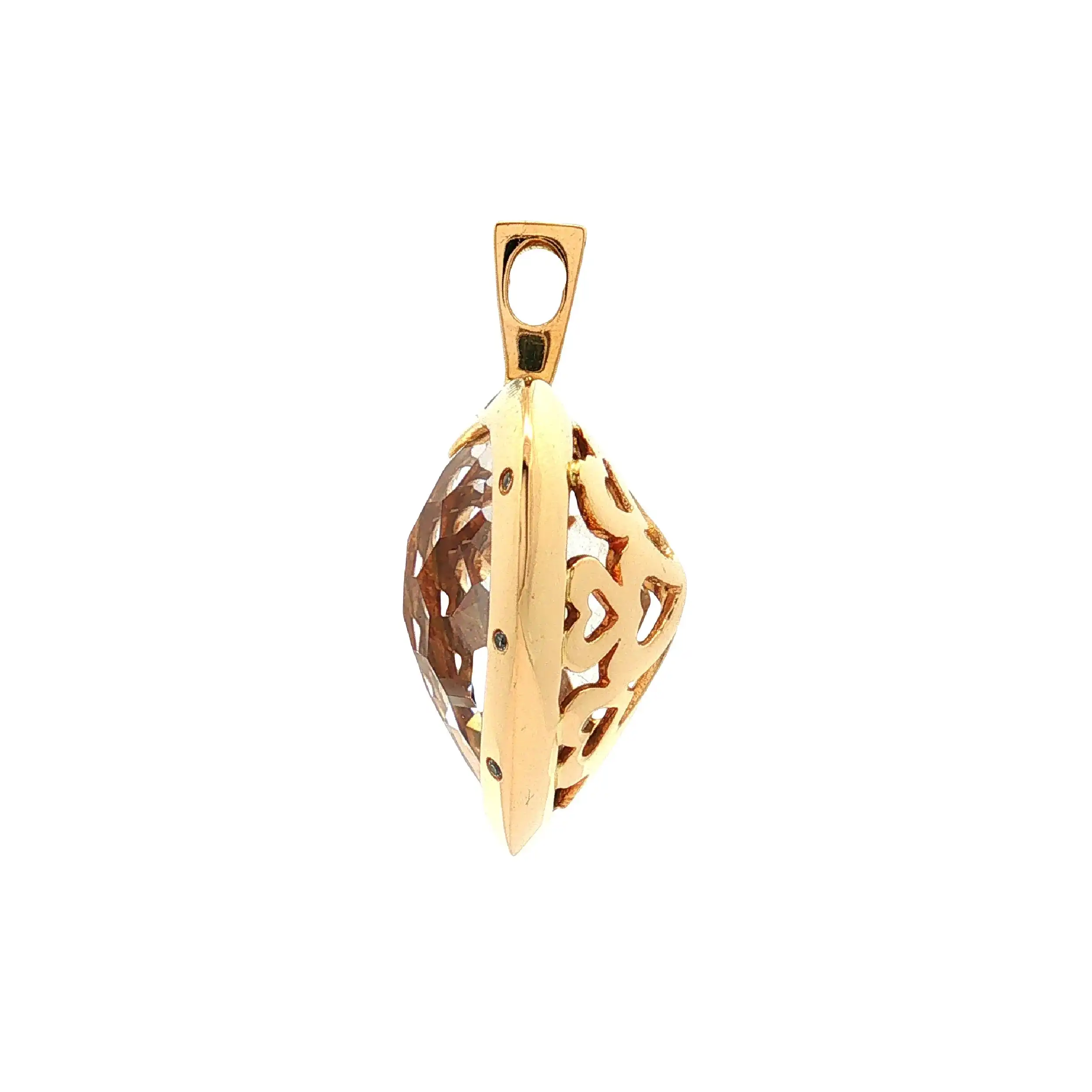 Anhänger Gelbgold Jette mit Bergkristall und Brillanten Anhänger Gelbgold Jette mit Bergkristall und Brillanten