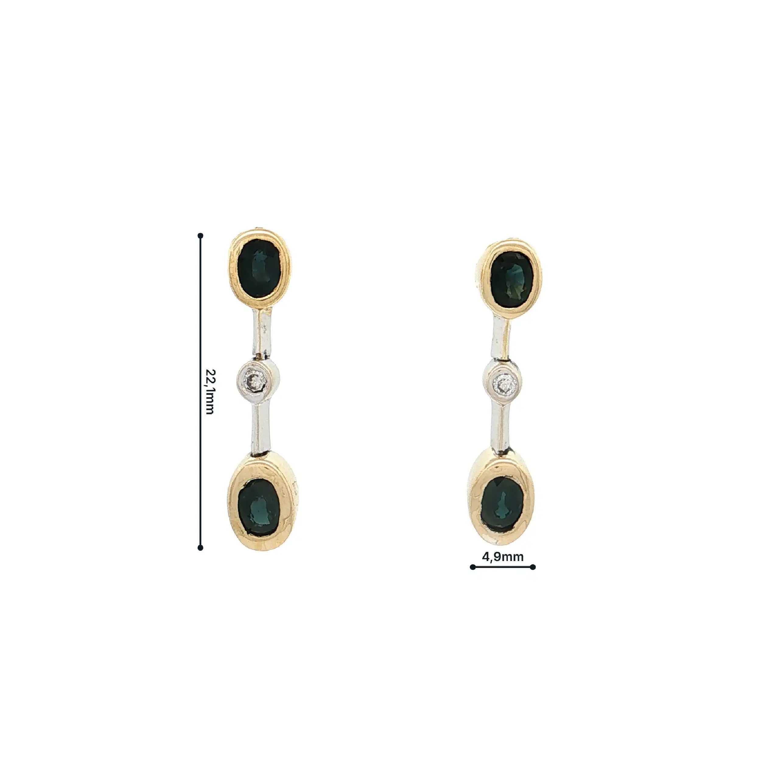 Ohrstecker Bicolor mit Saphiren und Brillanten