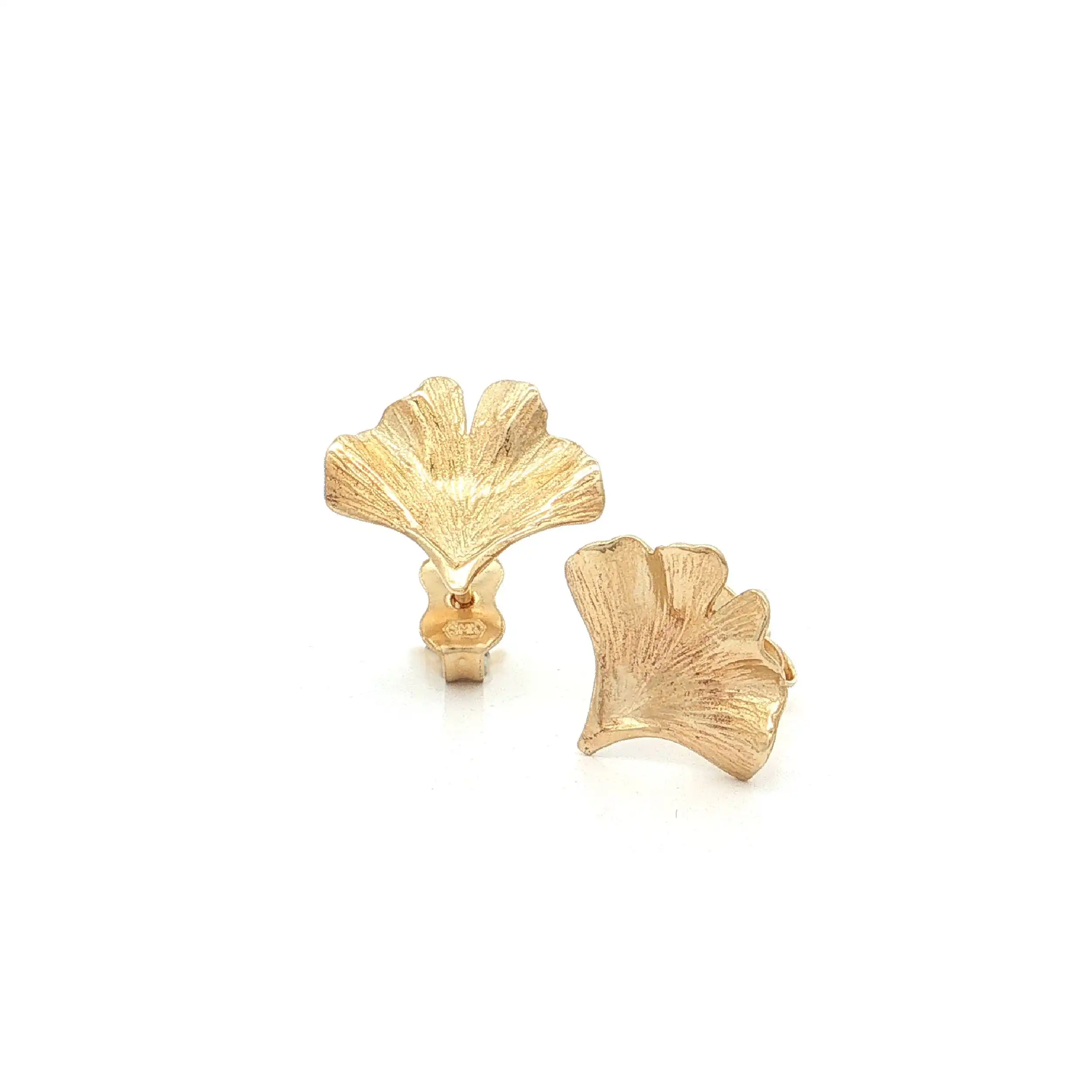Ohrstecker Gelbgold "Ginkoblatt"
