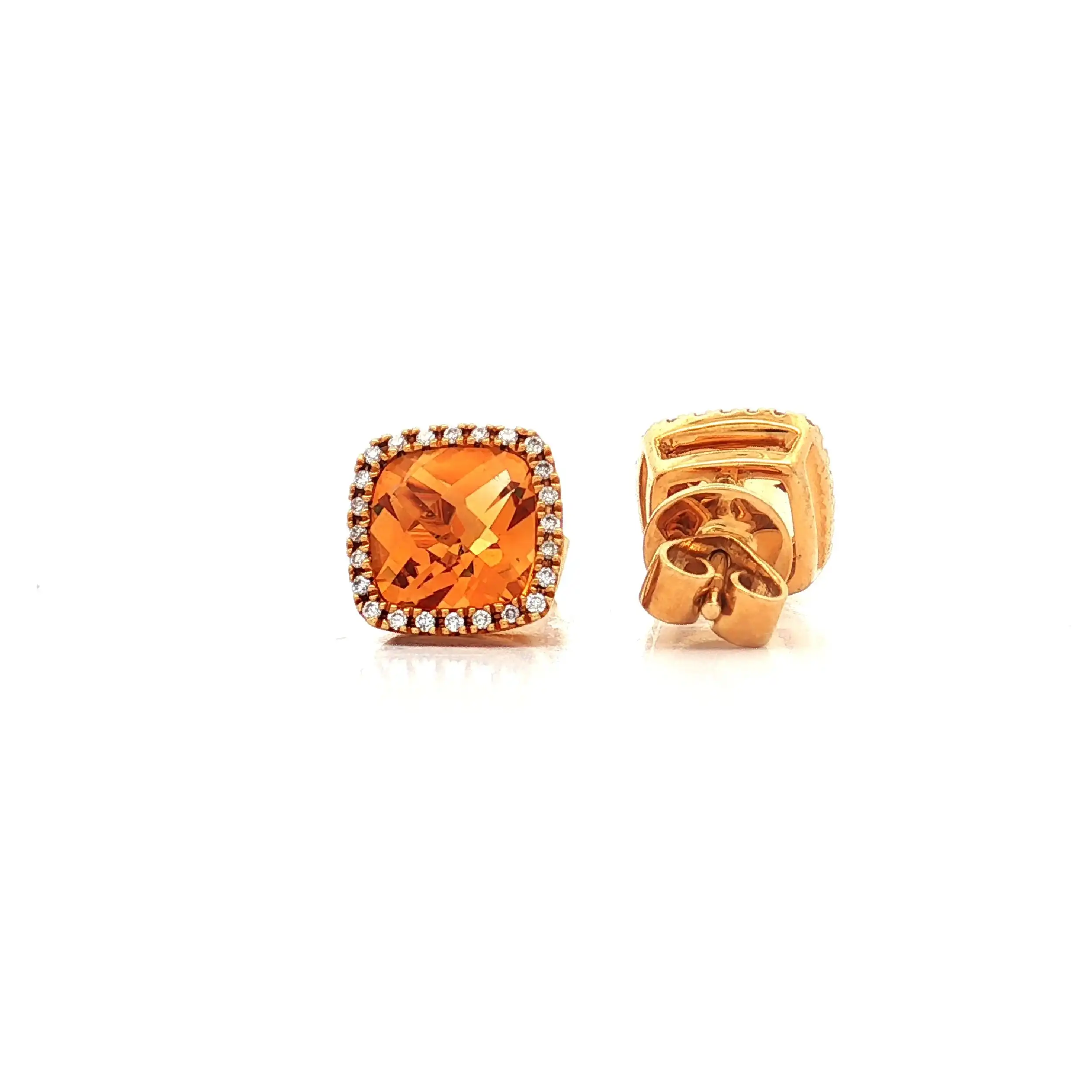Ohrstecker Gelbgold mit Citrin und Brillanten Ohrstecker Gelbgold mit Citrin und Brillanten