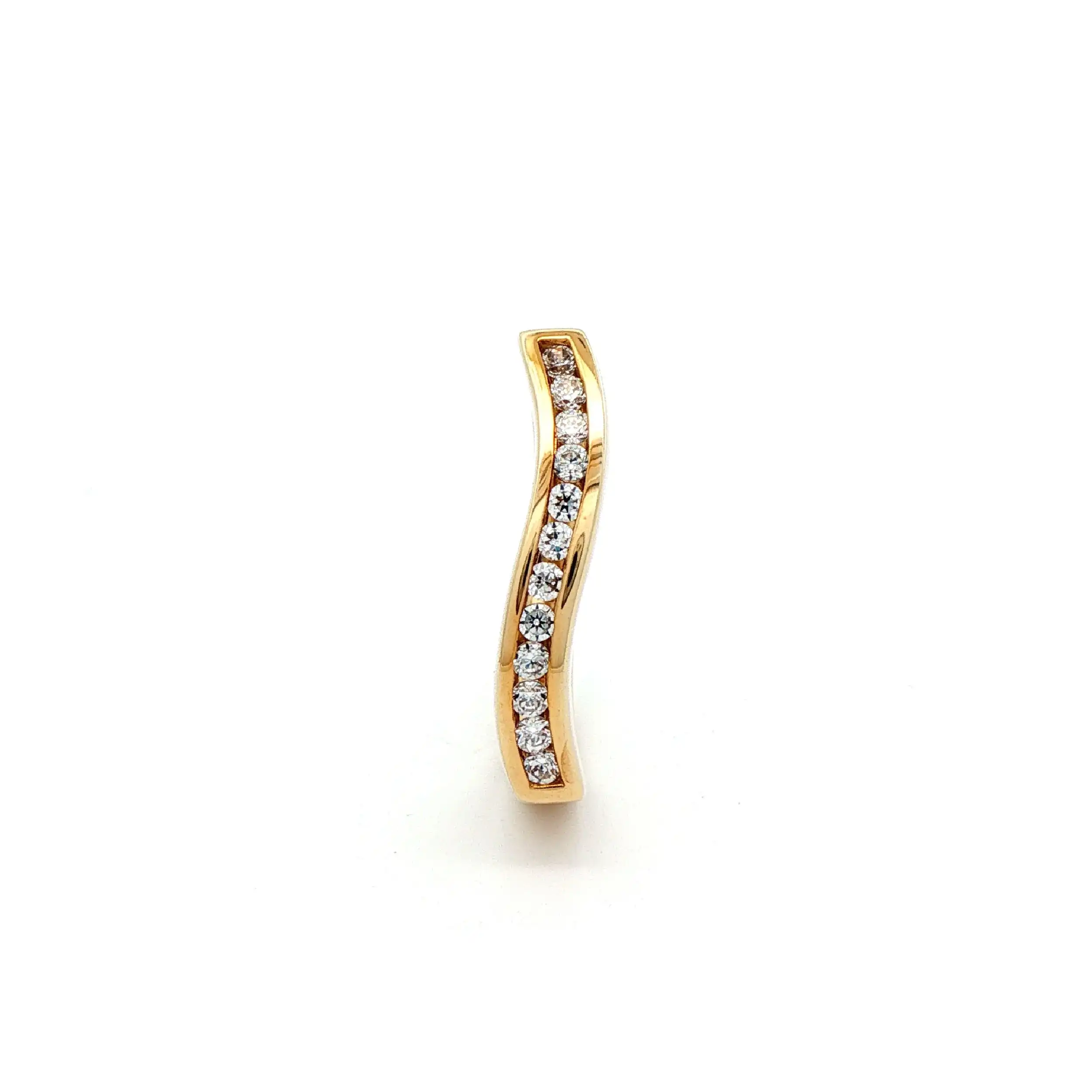 Ring Gelbgold mit Wellen-Muster mit Zirkonia