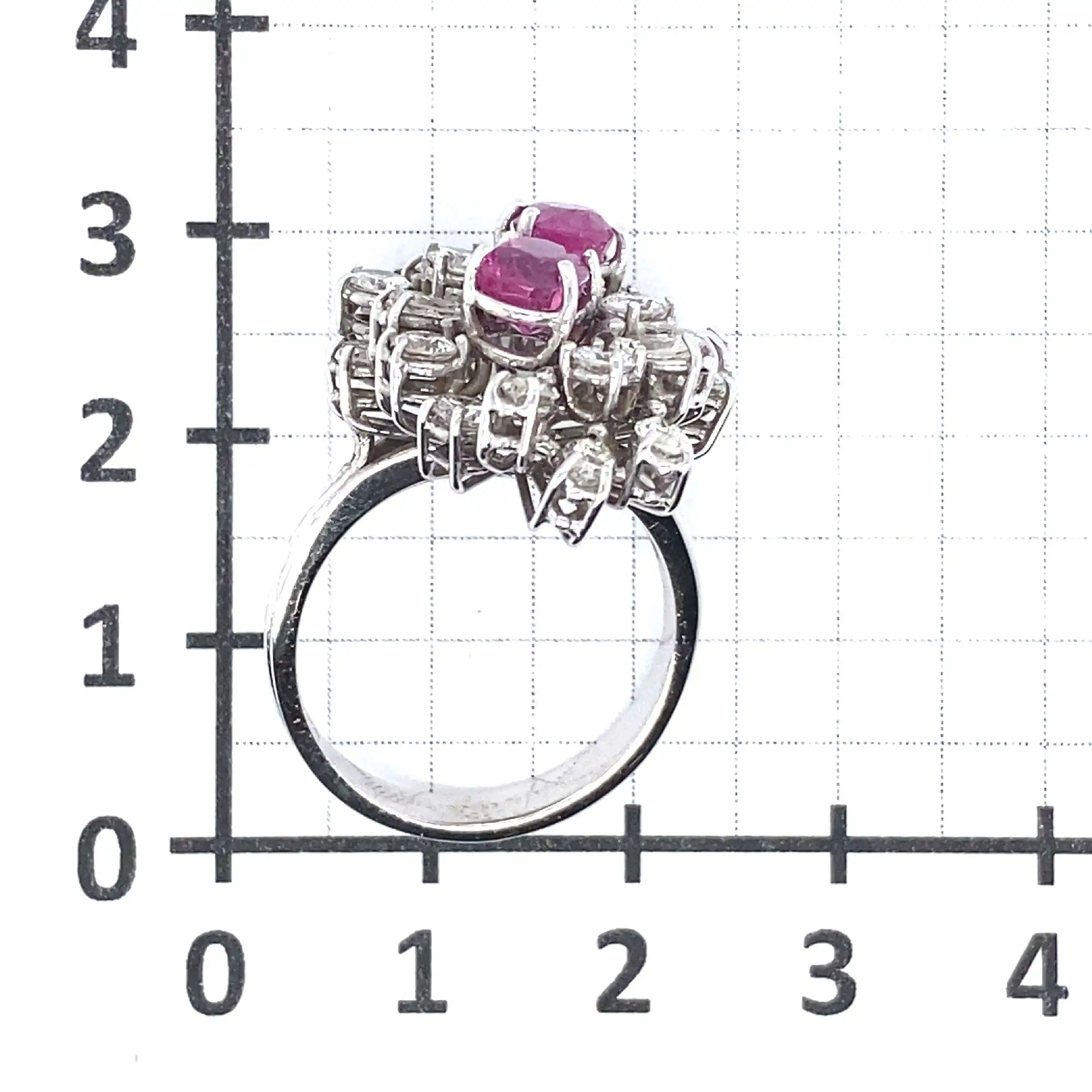 Ring Weißgold mit pinken Saphiren und Diamanten ca. 2,0ct mit Expertise von EPL Ring Weißgold mit pinken Saphiren und Diamanten ca. 2,0ct mit Expertise von EPL