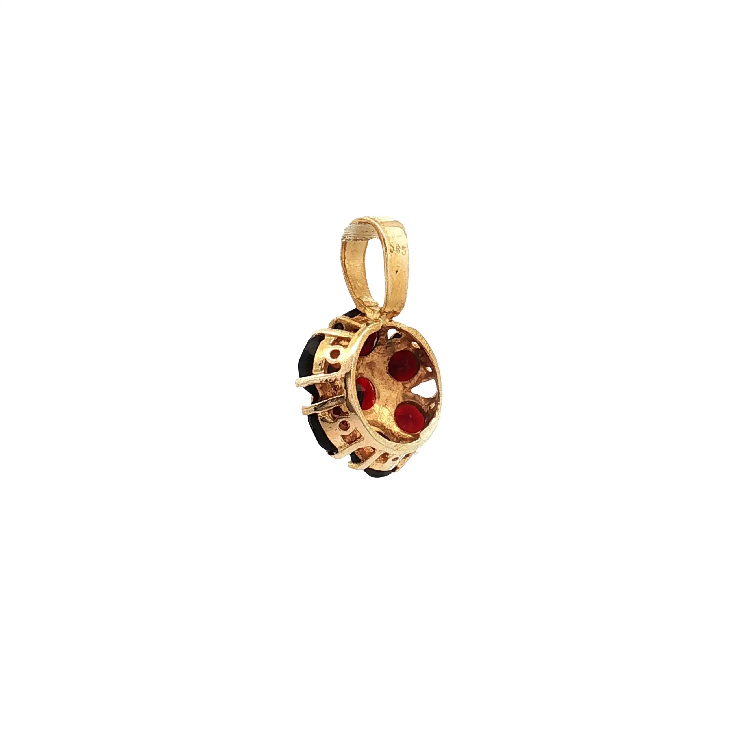 Anhänger Gelbgold mit Granat