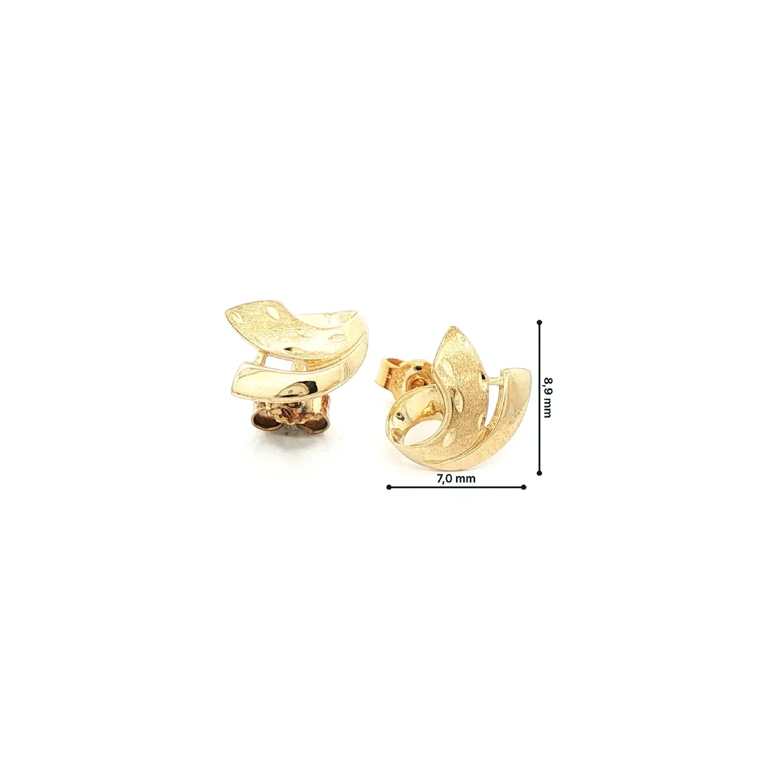 Ohrstecker Gelbgold matt/poliert