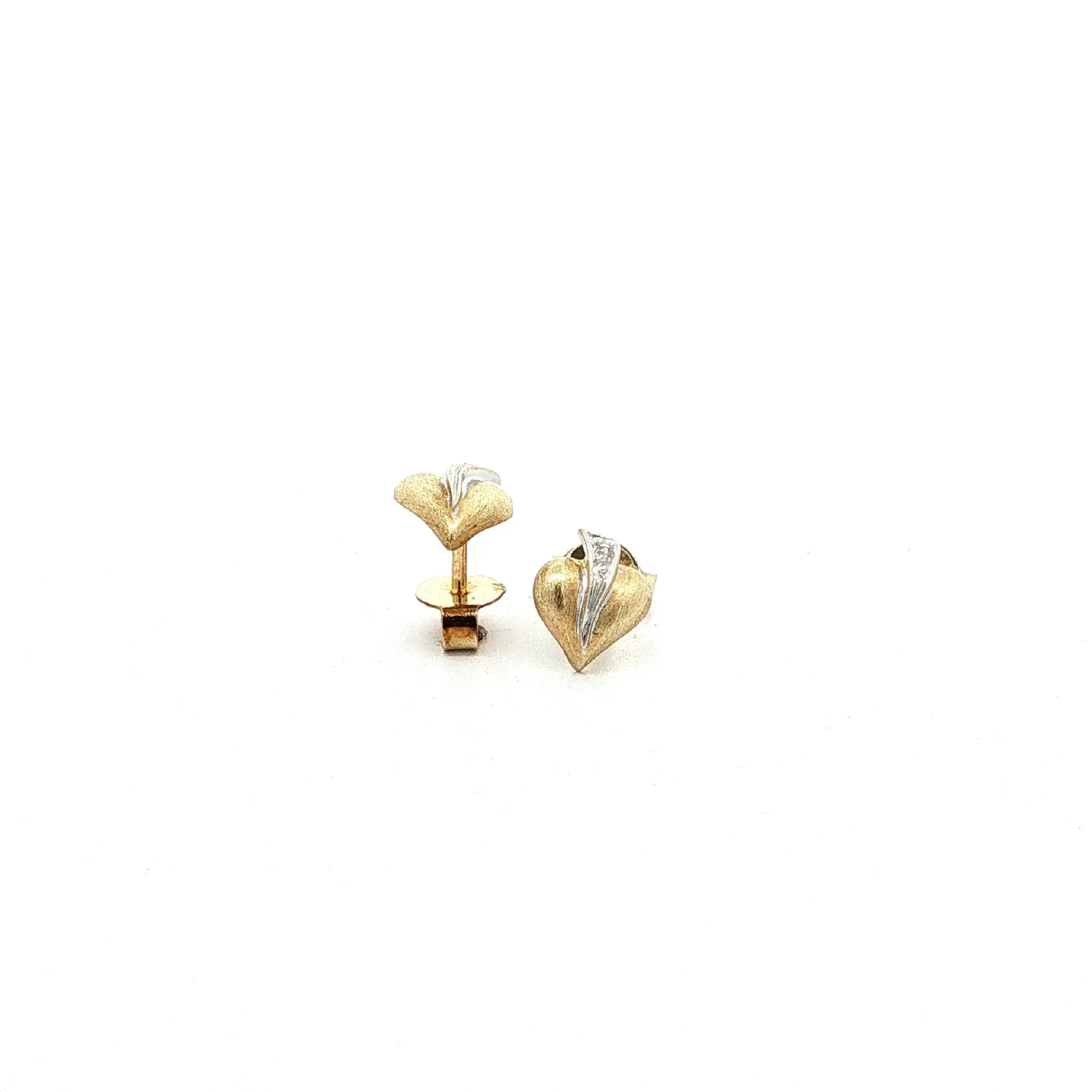 Ohrstecker Gelbgold mit Diamant, graviert mit 0,01ct.