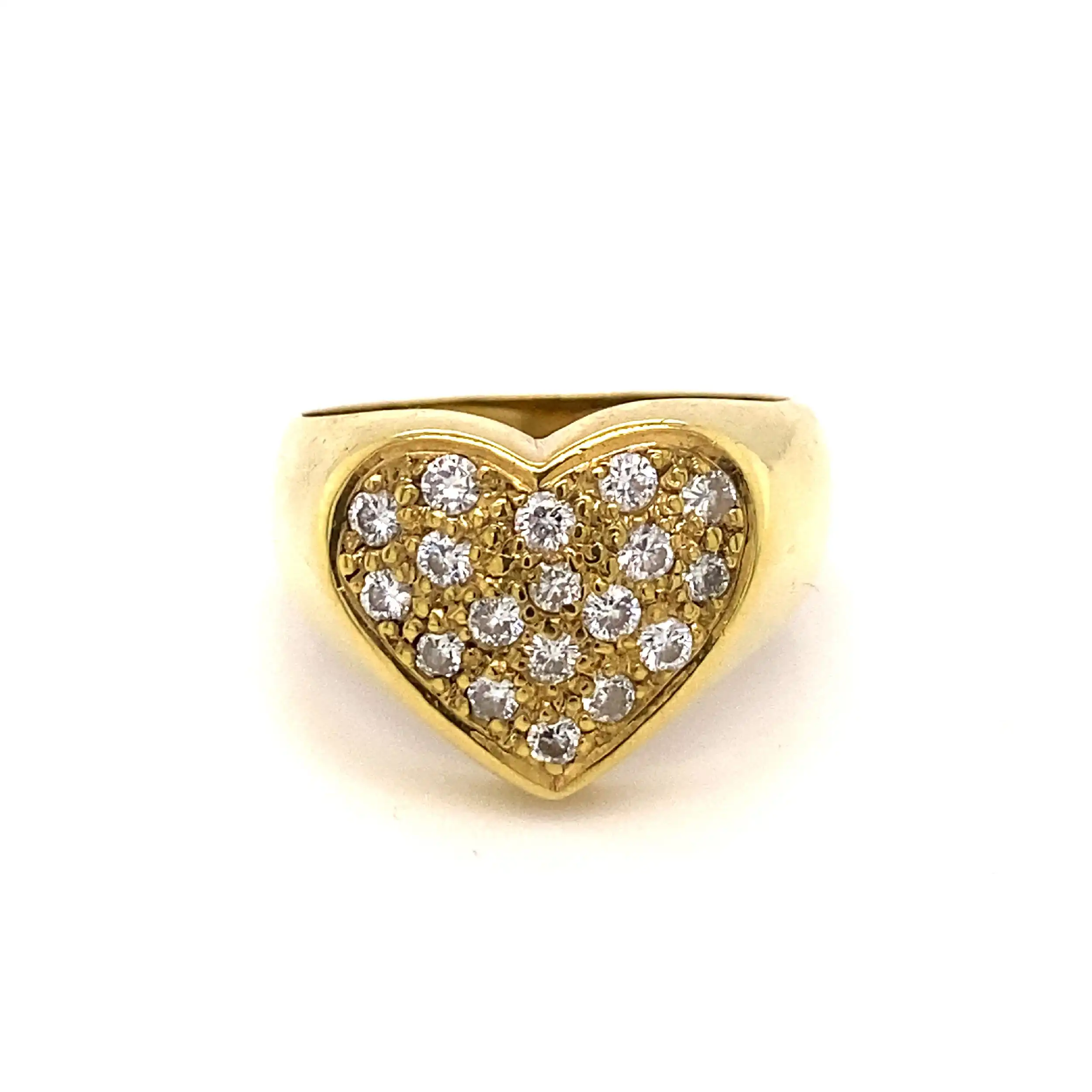 Ring Gelbgold Herz mit Brillanten, graviert mit 0.48ct Ring Gelbgold Herz mit Brillanten, graviert mit 0.48ct
