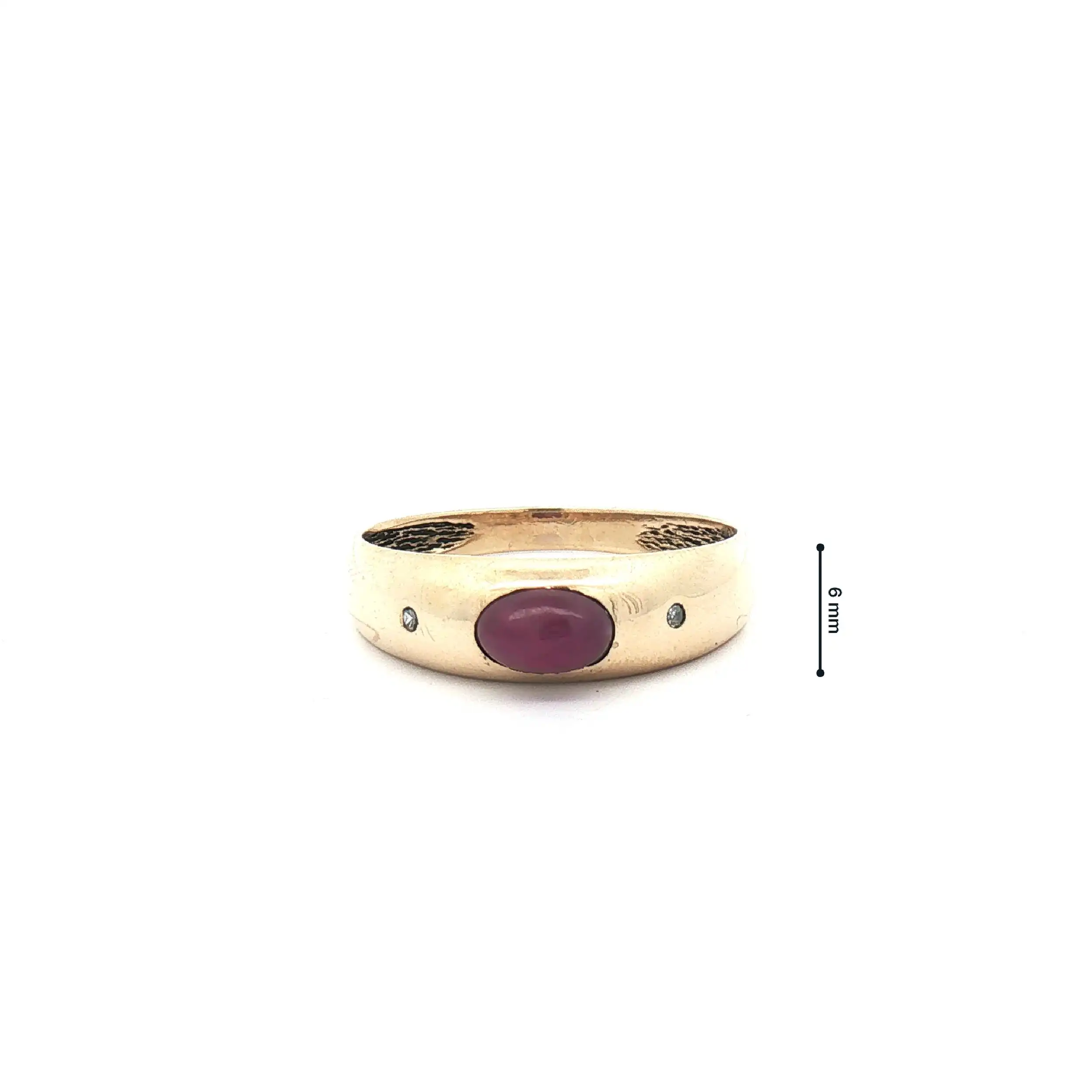 Bandring Gelbgold mit Diamanten und Rubin Cabochon Bandring Gelbgold mit Diamanten und Rubin Cabochon