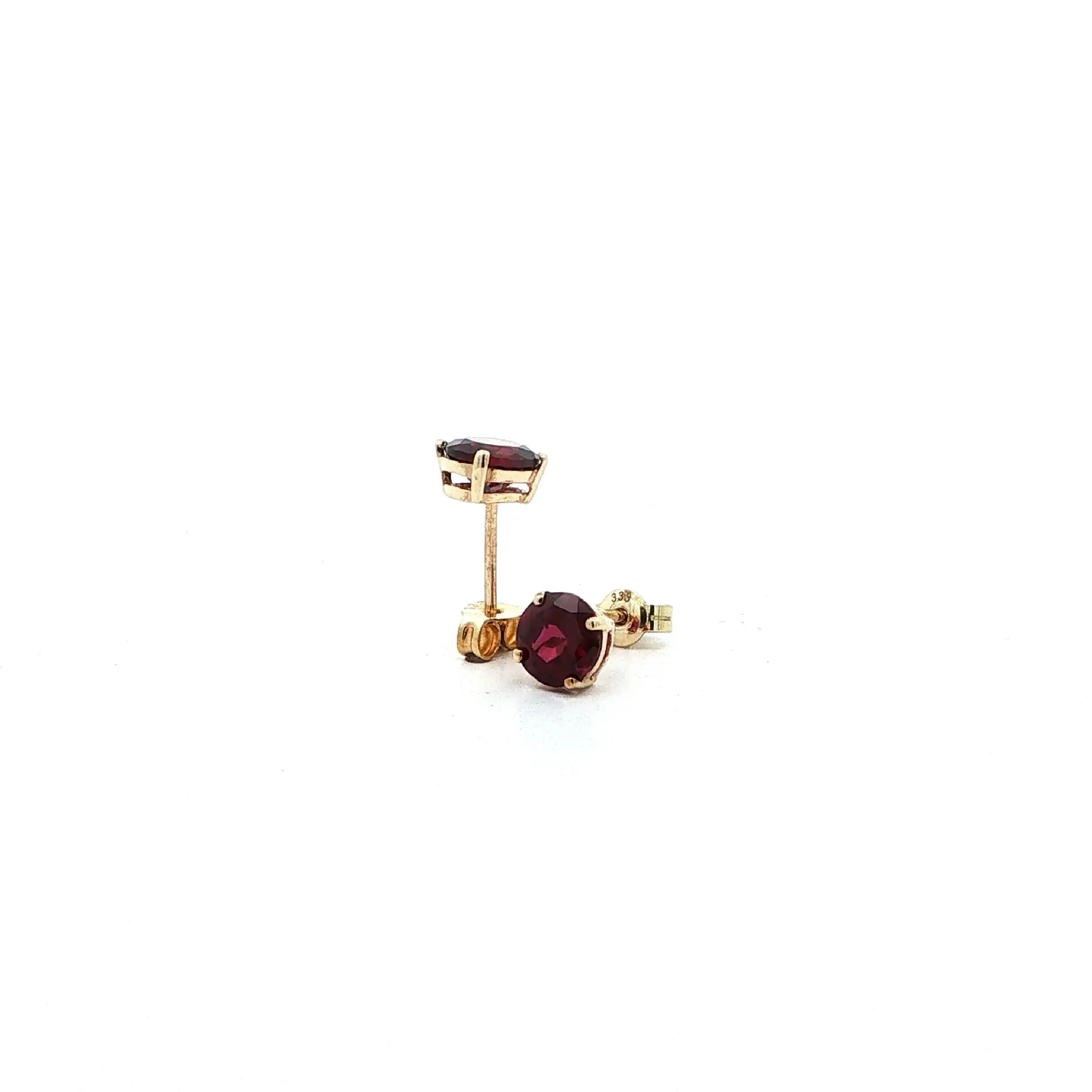 Ohrstecker Gelbgold mit roten Farbsteinen