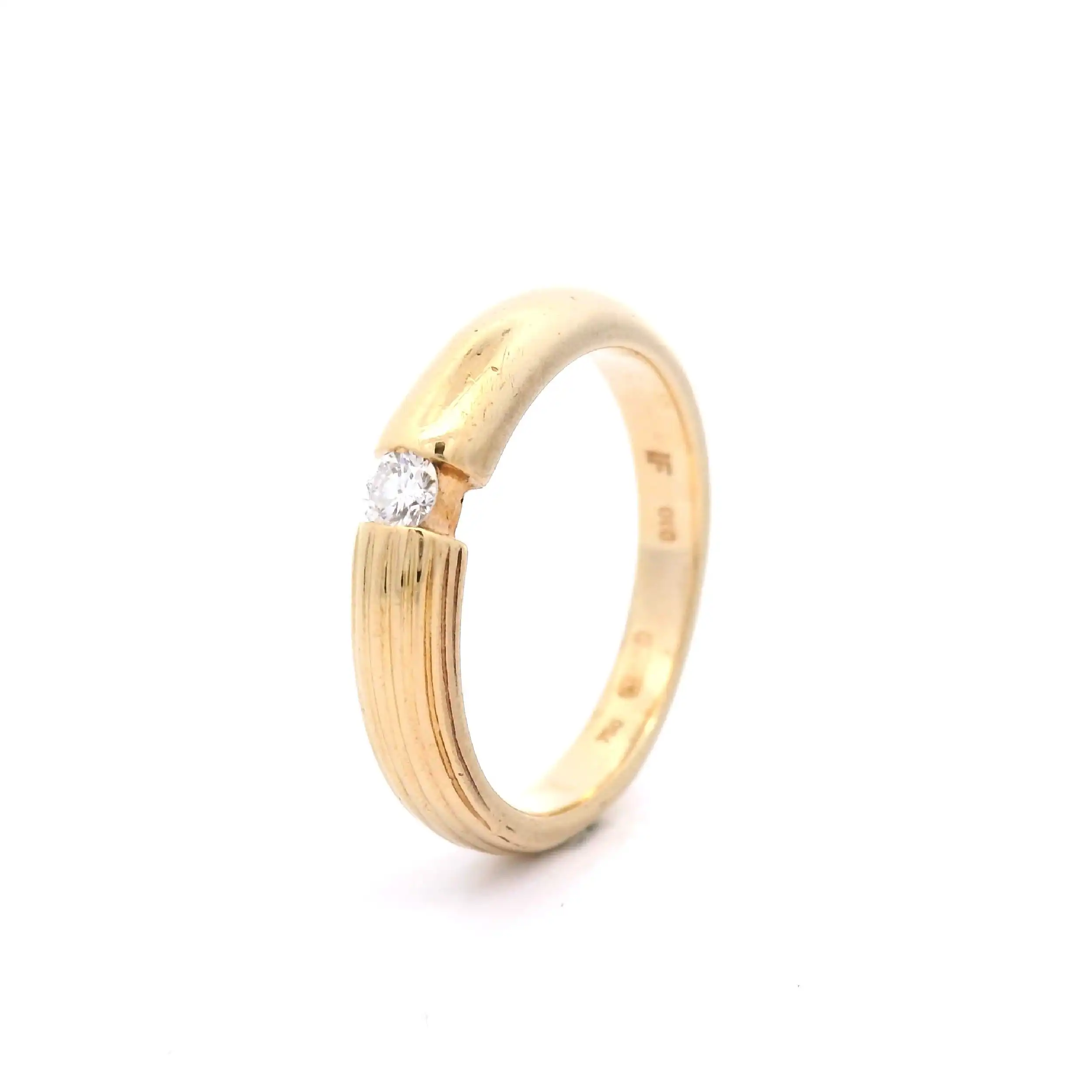 Ring Gelbgold Wempe mit Brillant , graviert mit 0.10ct Ring Gelbgold Wempe mit Brillant , graviert mit 0.10ct