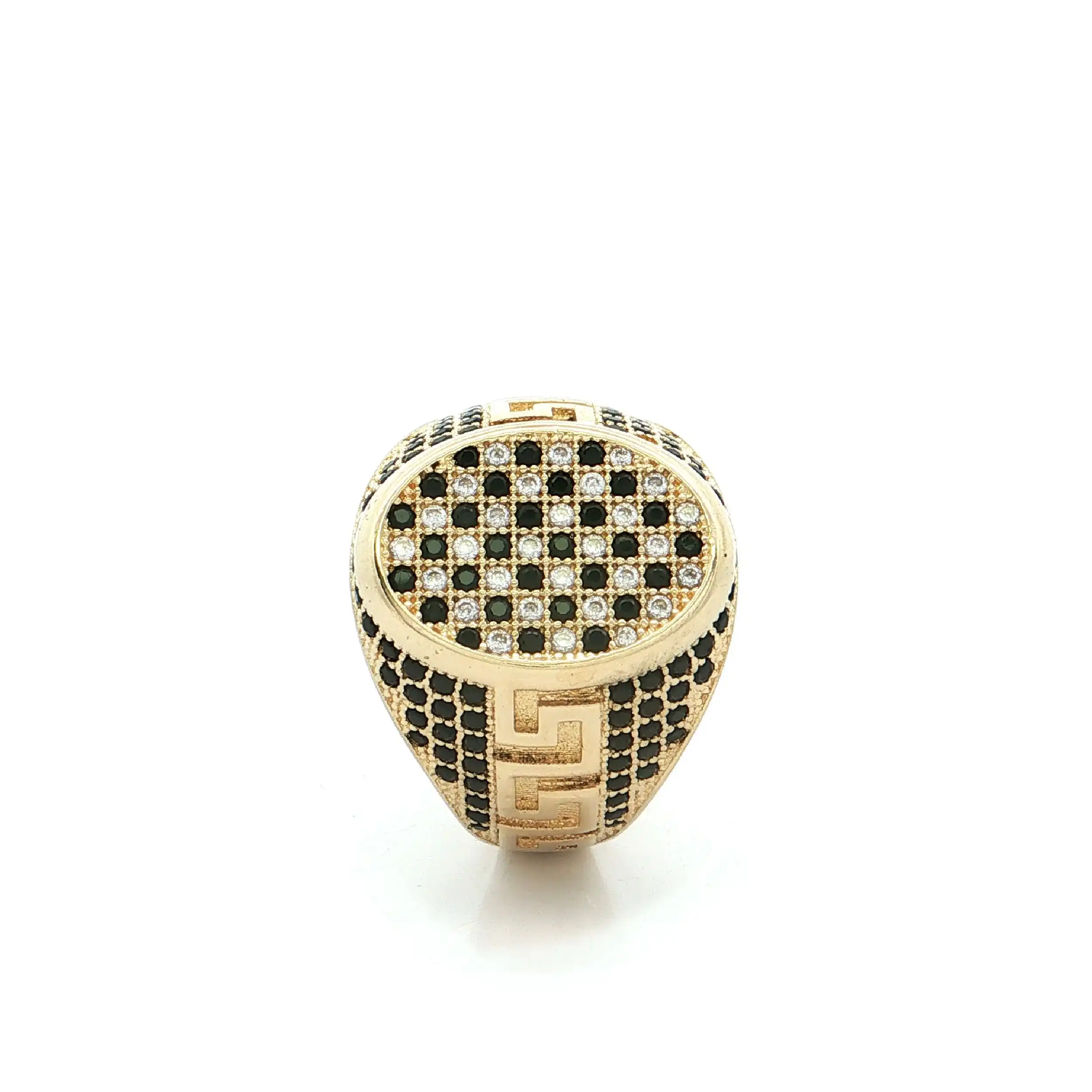 Ring Gelbgold mit Zirkonia und schwarzen Farbsteinen Ring Gelbgold mit Zirkonia und schwarzen Farbsteinen