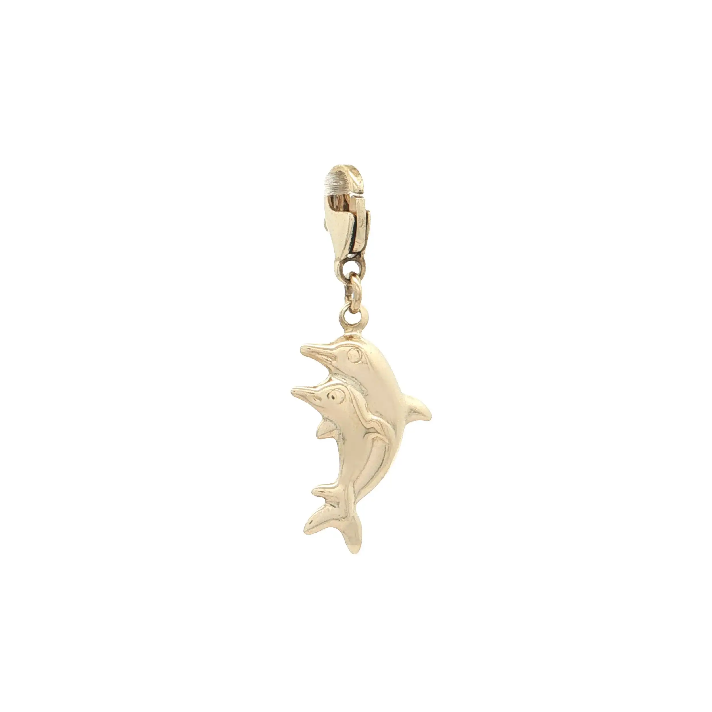 Anhänger / Charm mit Karabinerverschluss Gelbgold Delfine
