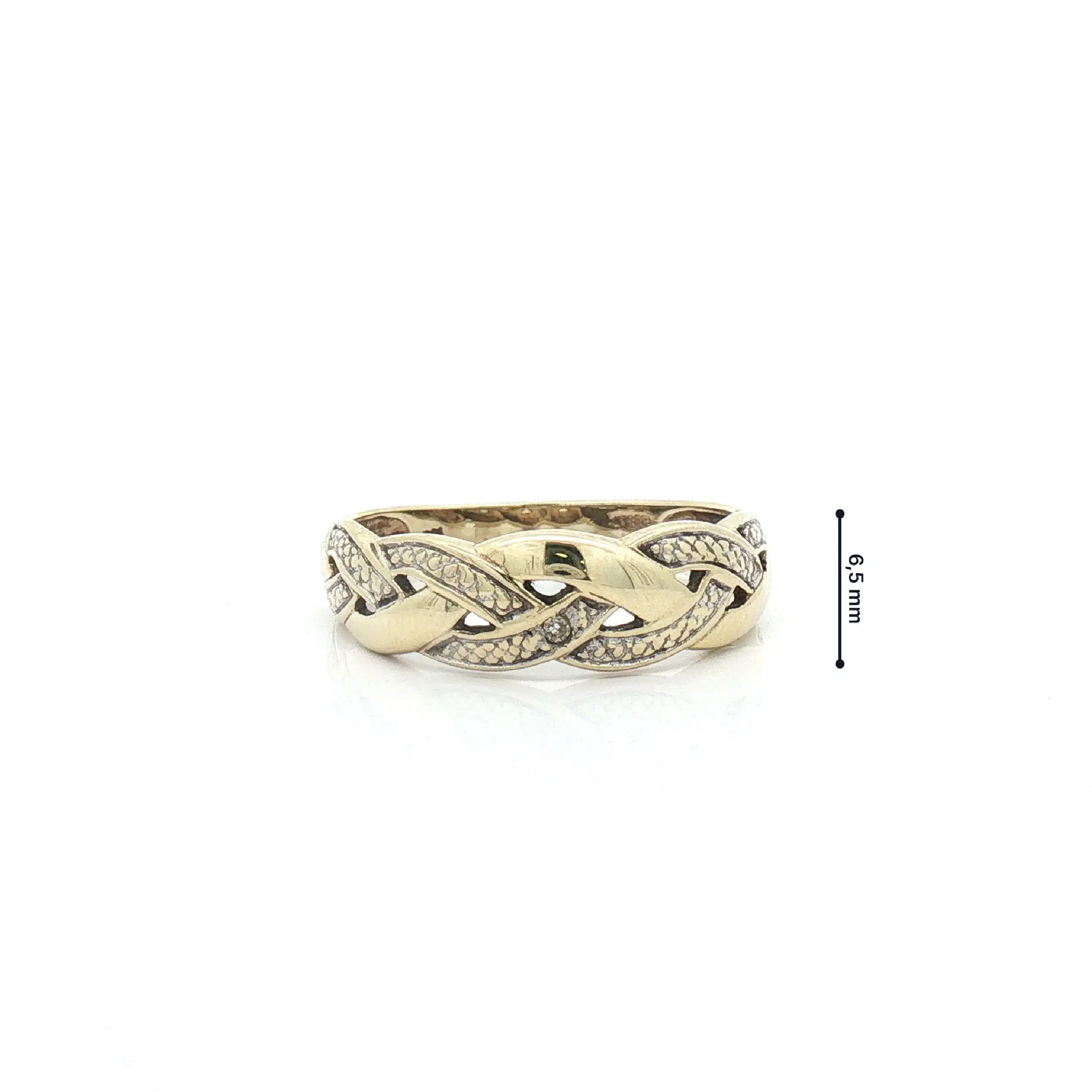 Ring Bicolor geflochten mit Diamant Ring Bicolor geflochten mit Diamant