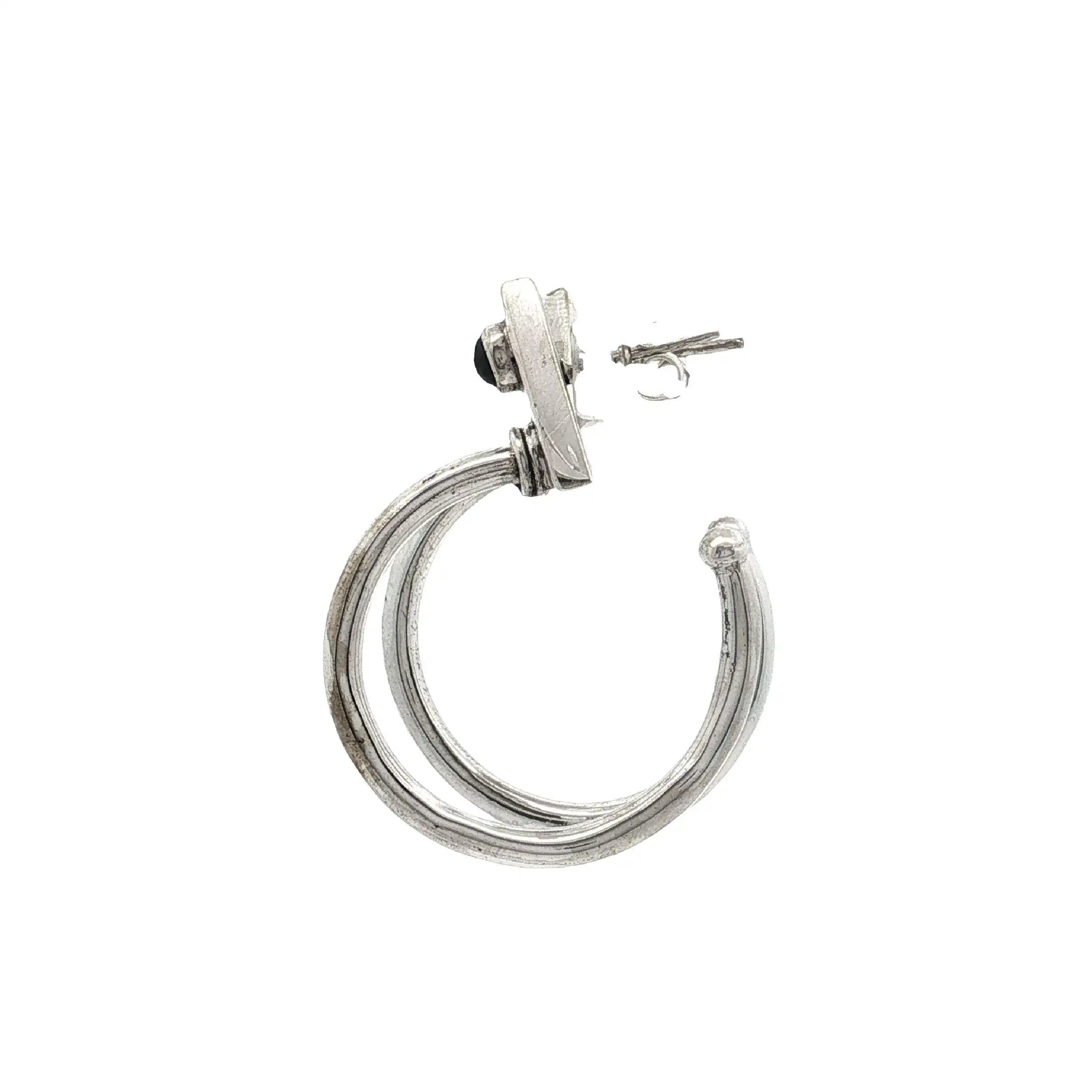 Paar Ohrstecker Silber mit Onyx