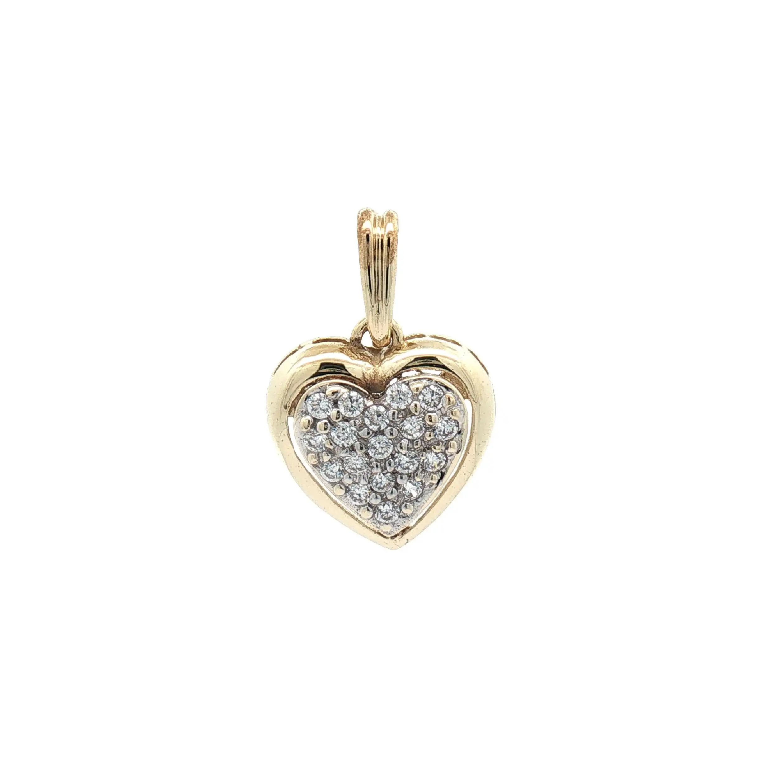 Herzanhänger Bicolor mit Zirkonia Herzanhänger Bicolor mit Zirkonia