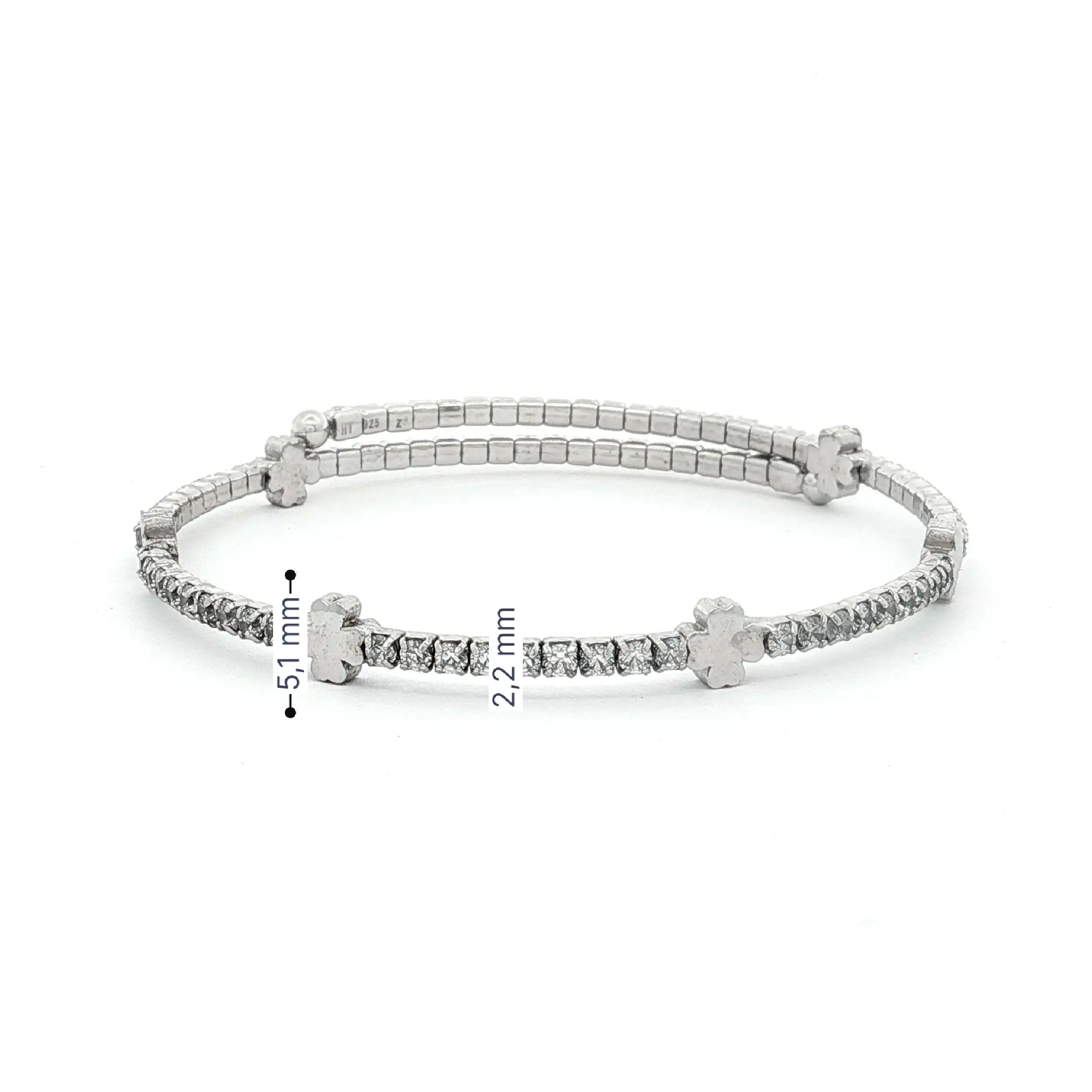 Armreif Silber Kreuze mit Zirkonia