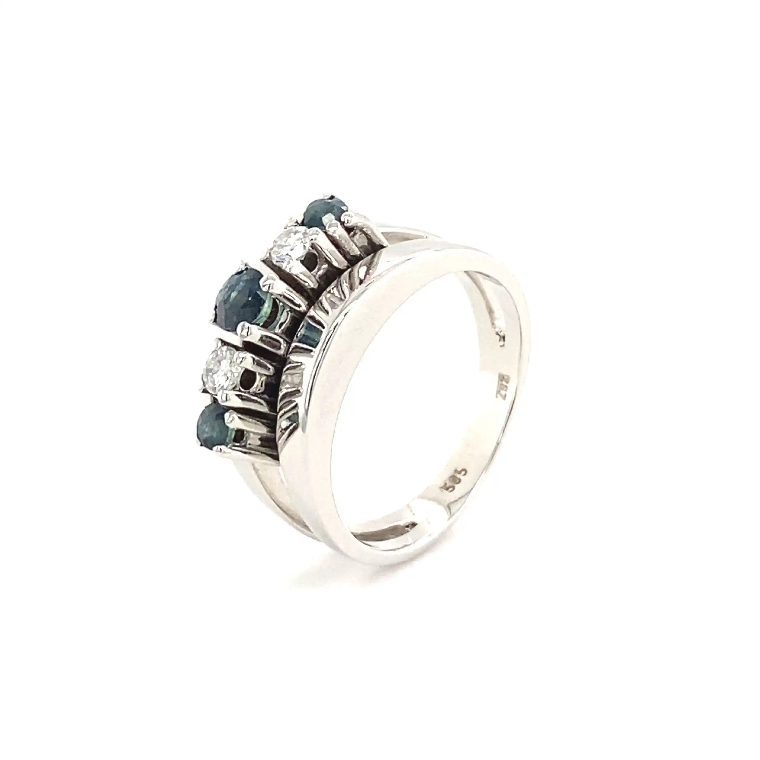 Ring Weißgold mit Saphiren & Brillanten