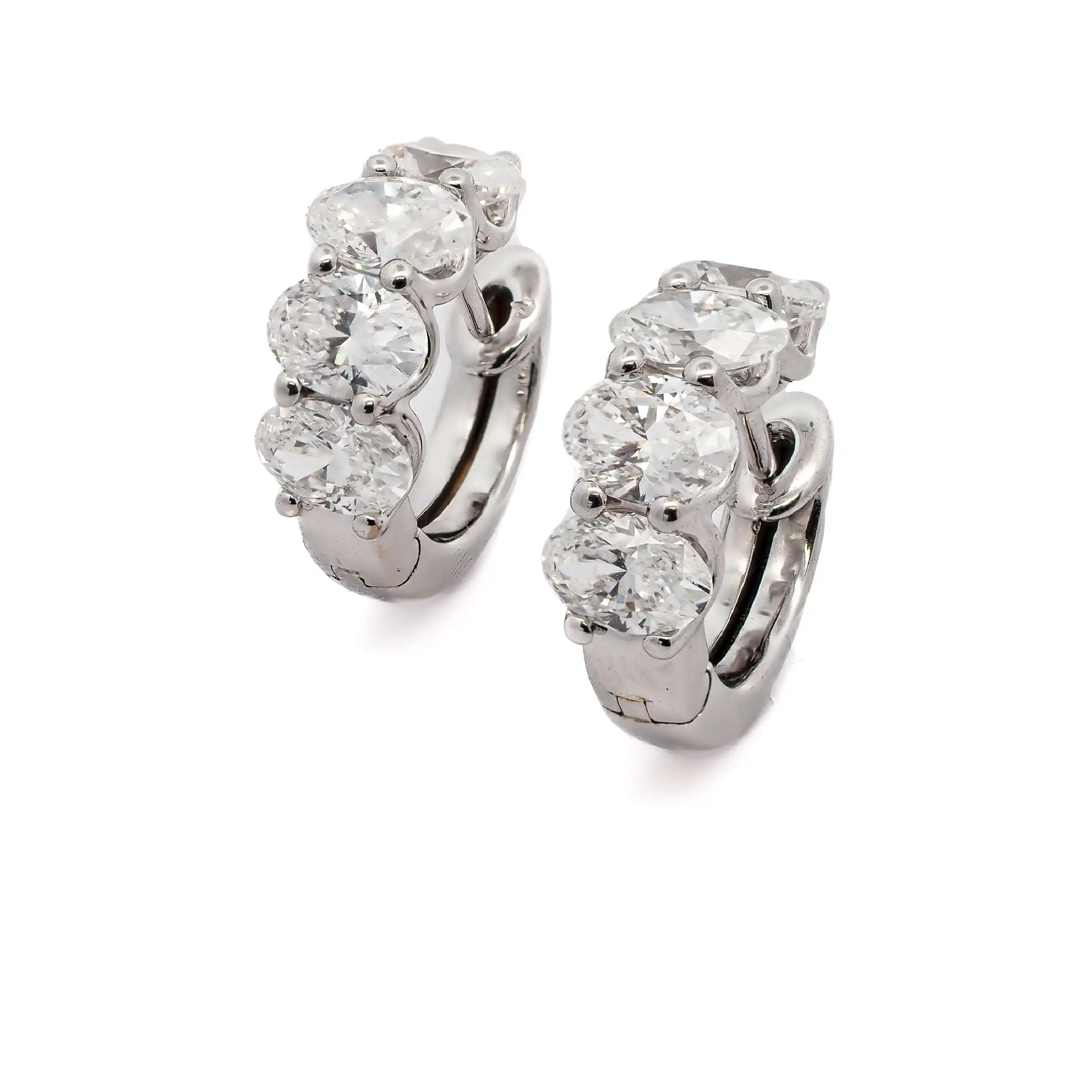 Creolen Weißgold mit Diamanten Oval mit Zertifikat von Rüschenbeck 3,3ct Creolen Weißgold mit Diamanten Oval mit Zertifikat von Rüschenbeck 3,3ct