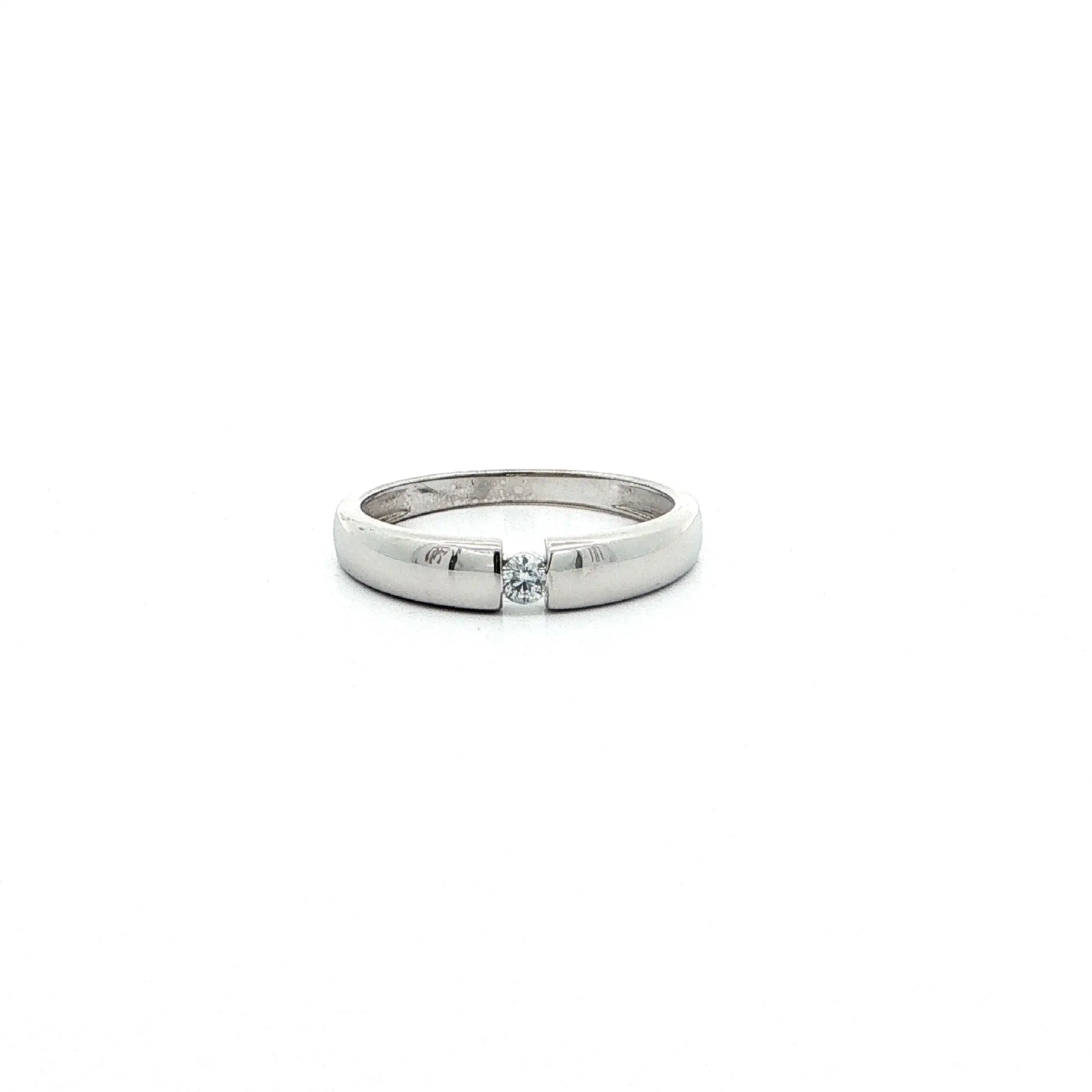 Ring Weißgold mit Brillant & Schmuckpass