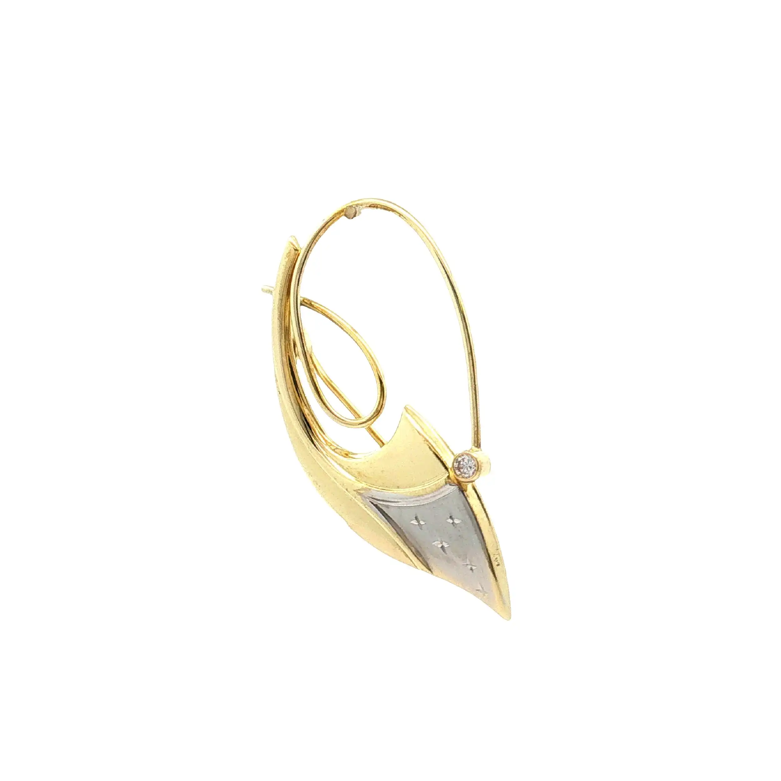 Brosche / Nadel Bicolor mit Zirkonia Brosche / Nadel Bicolor mit Zirkonia