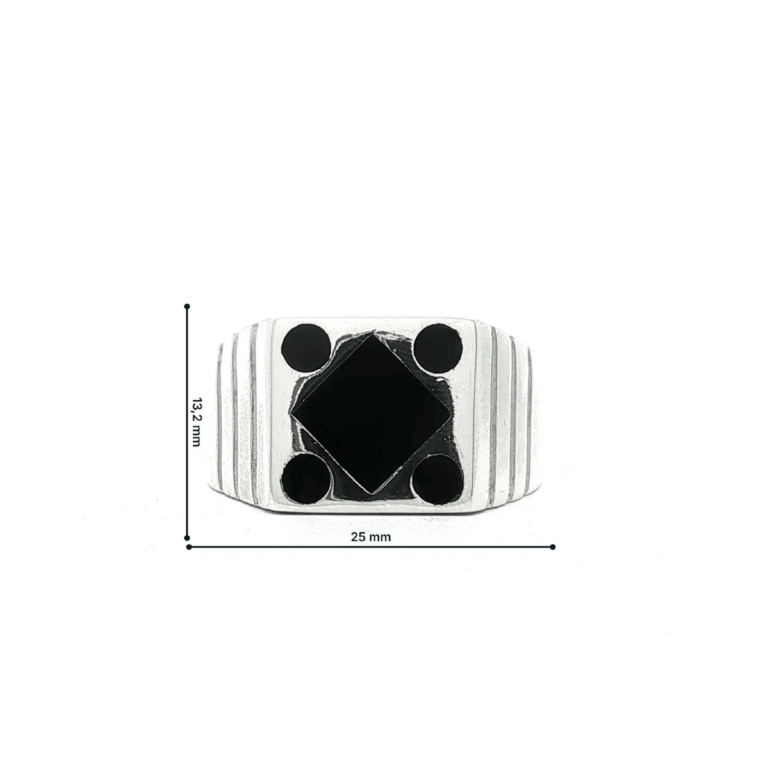 Herrenring Silber mit schwarzem Aufdruck Herrenring Silber mit schwarzem Aufdruck