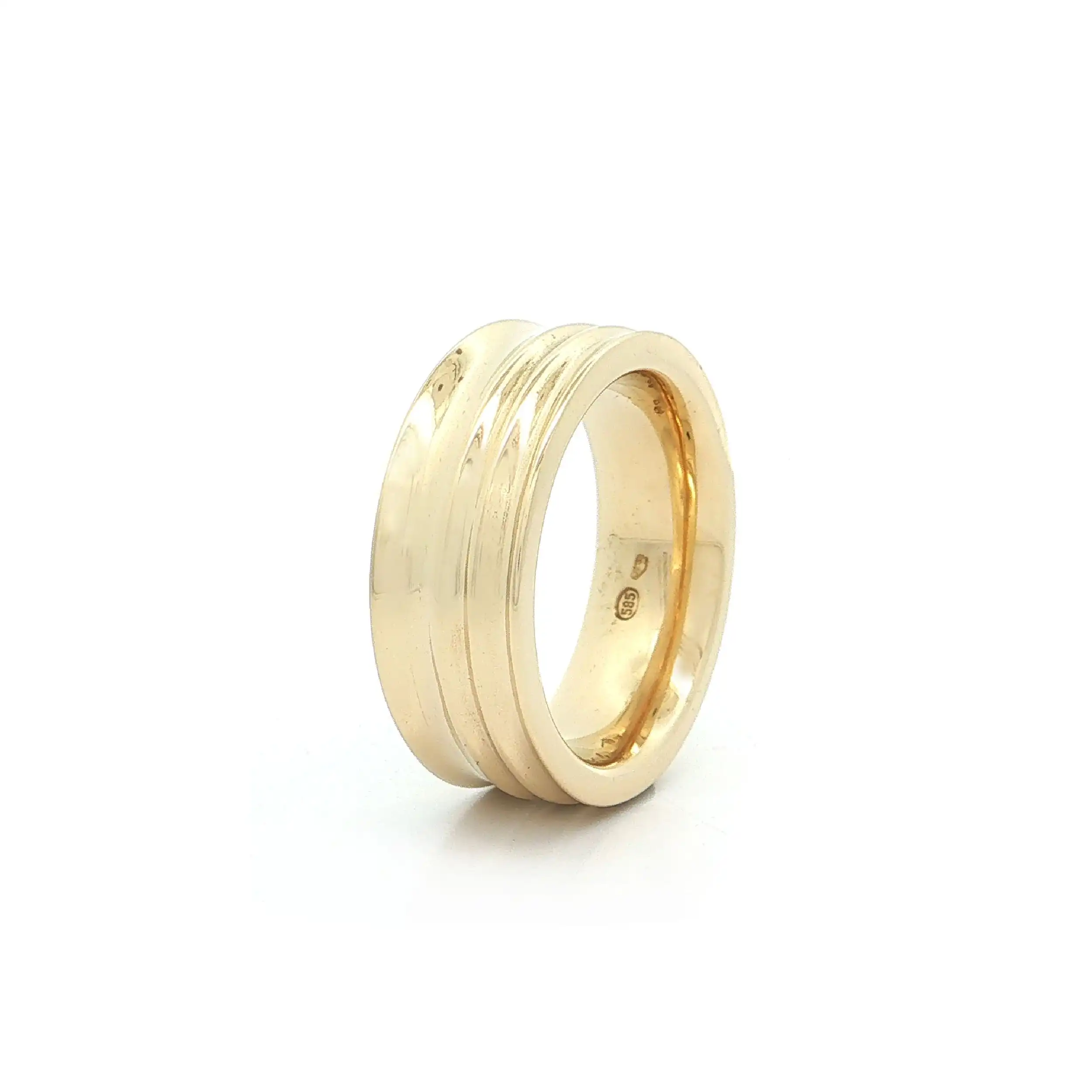 Ring Gelbgold massiv mit strukturierter Oberfläche