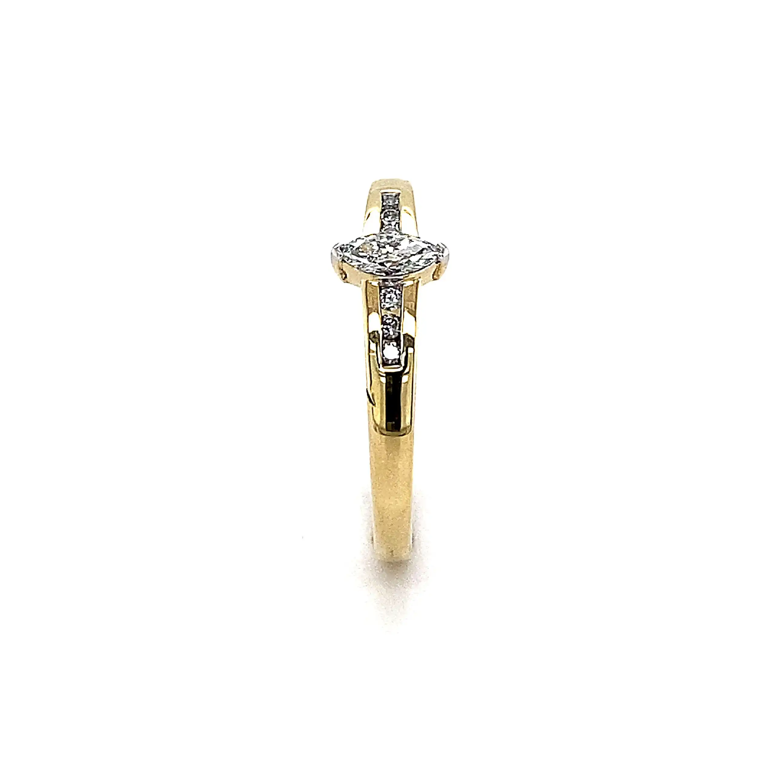 Ring Gelbgold mit Diamanten und Marquise-Schliff-Diamant Ring Gelbgold mit Diamanten und Marquise-Schliff-Diamant