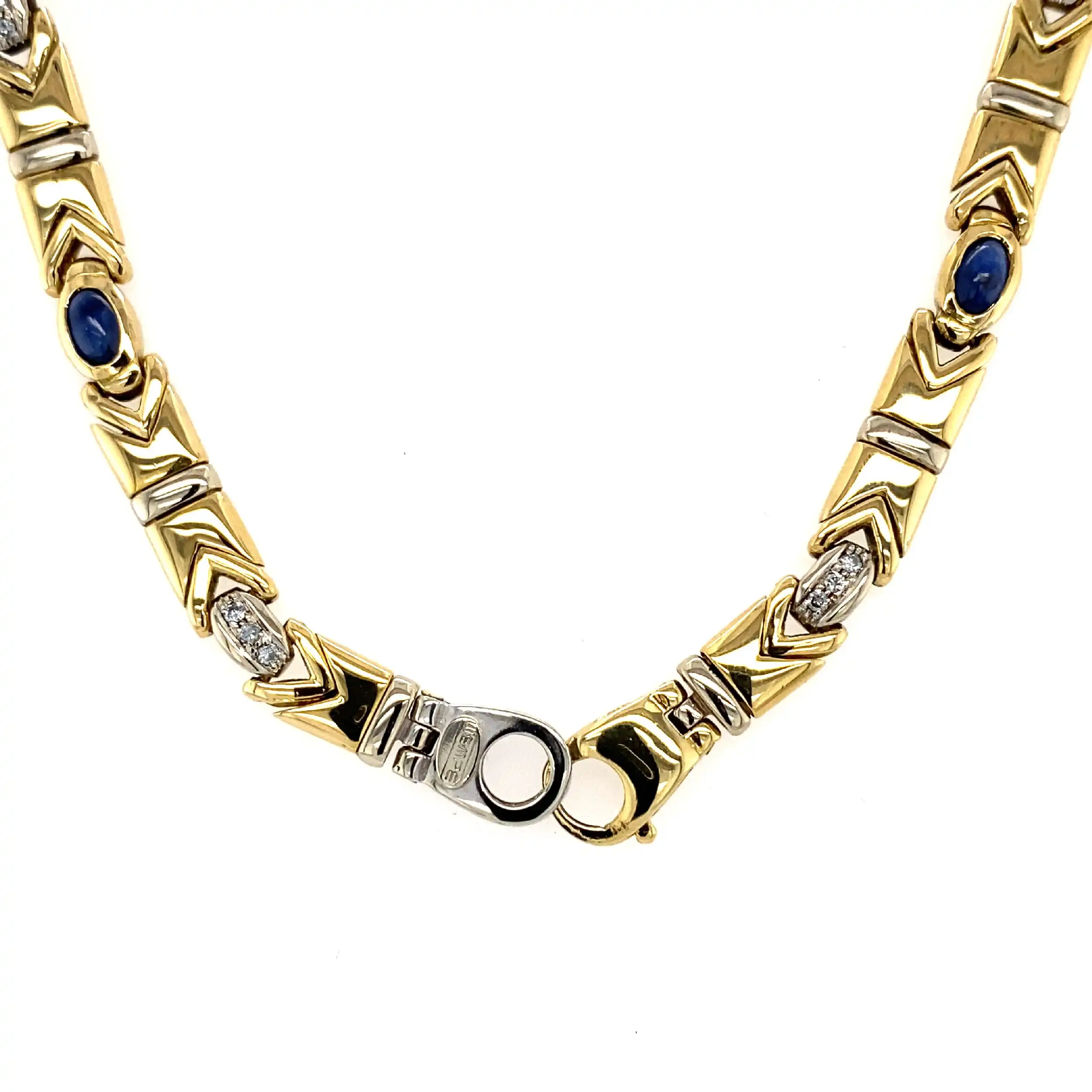 Collier Bicolor mit Saphiren & Brillanten
