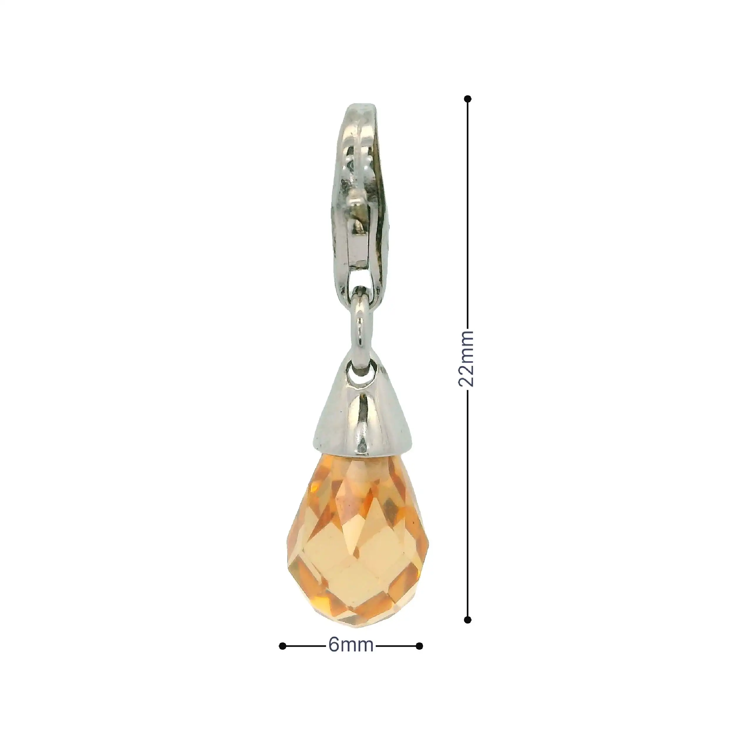 Charm Silber mit gelben Farbstein Charm Silber mit gelben Farbstein