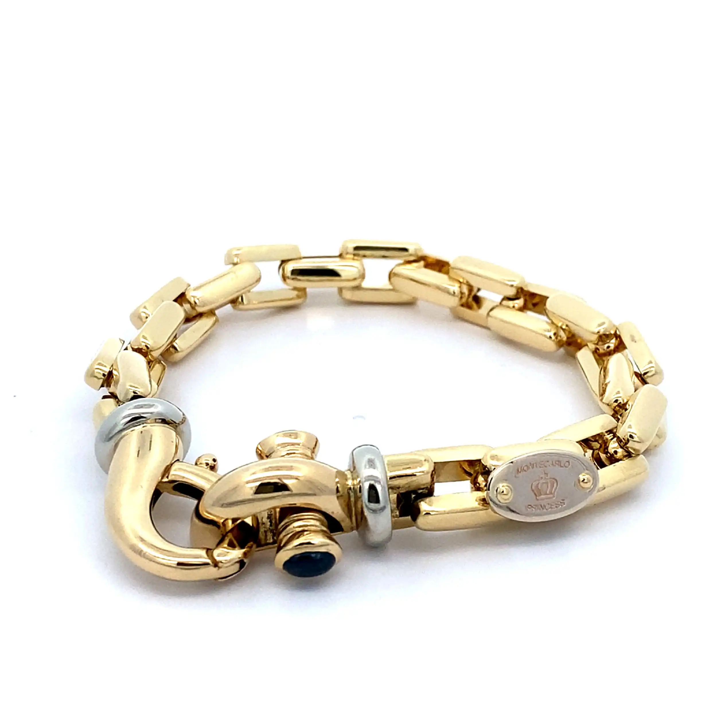 Ankerarmband Bicolor mit Saphir Cabochon "Montecarlo Princess"