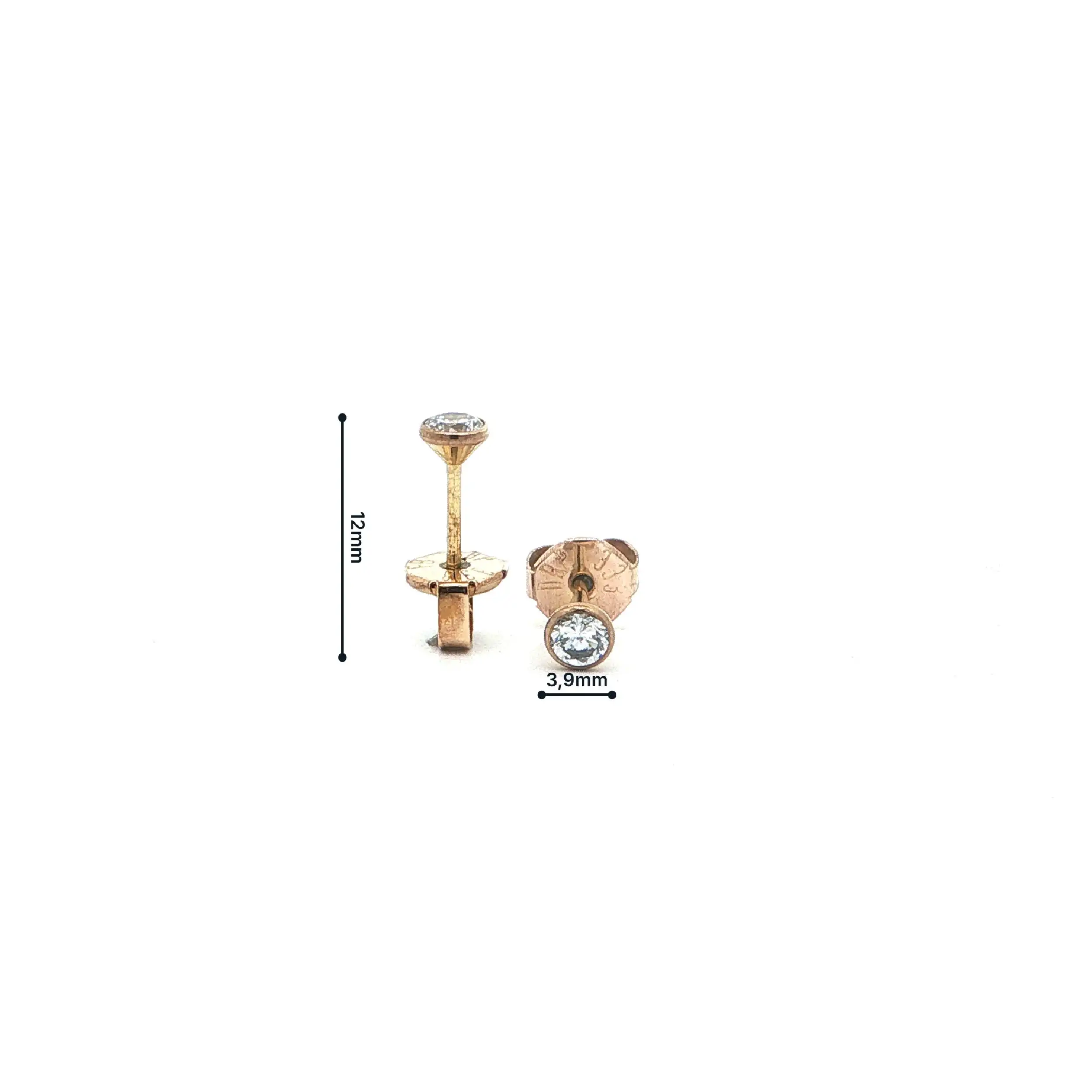 Ohrstecker Gelbgold mit Zirkonia