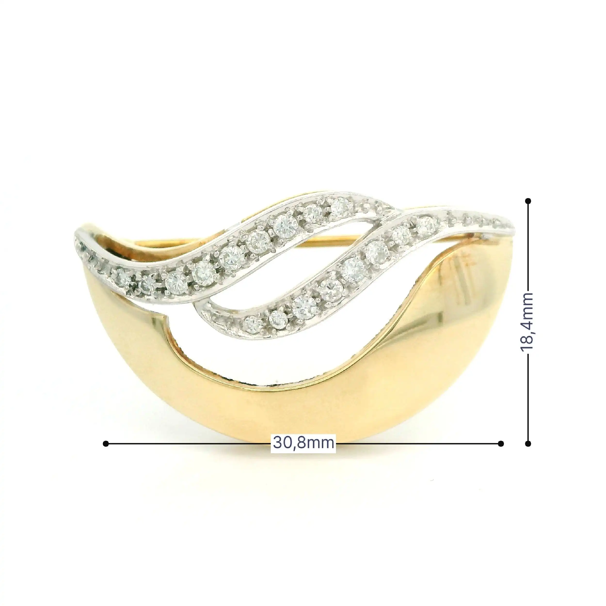 Anstecknadel Bicolor mit Brillanten, graviert mit 0,20ct Anstecknadel Bicolor mit Brillanten, graviert mit 0,20ct