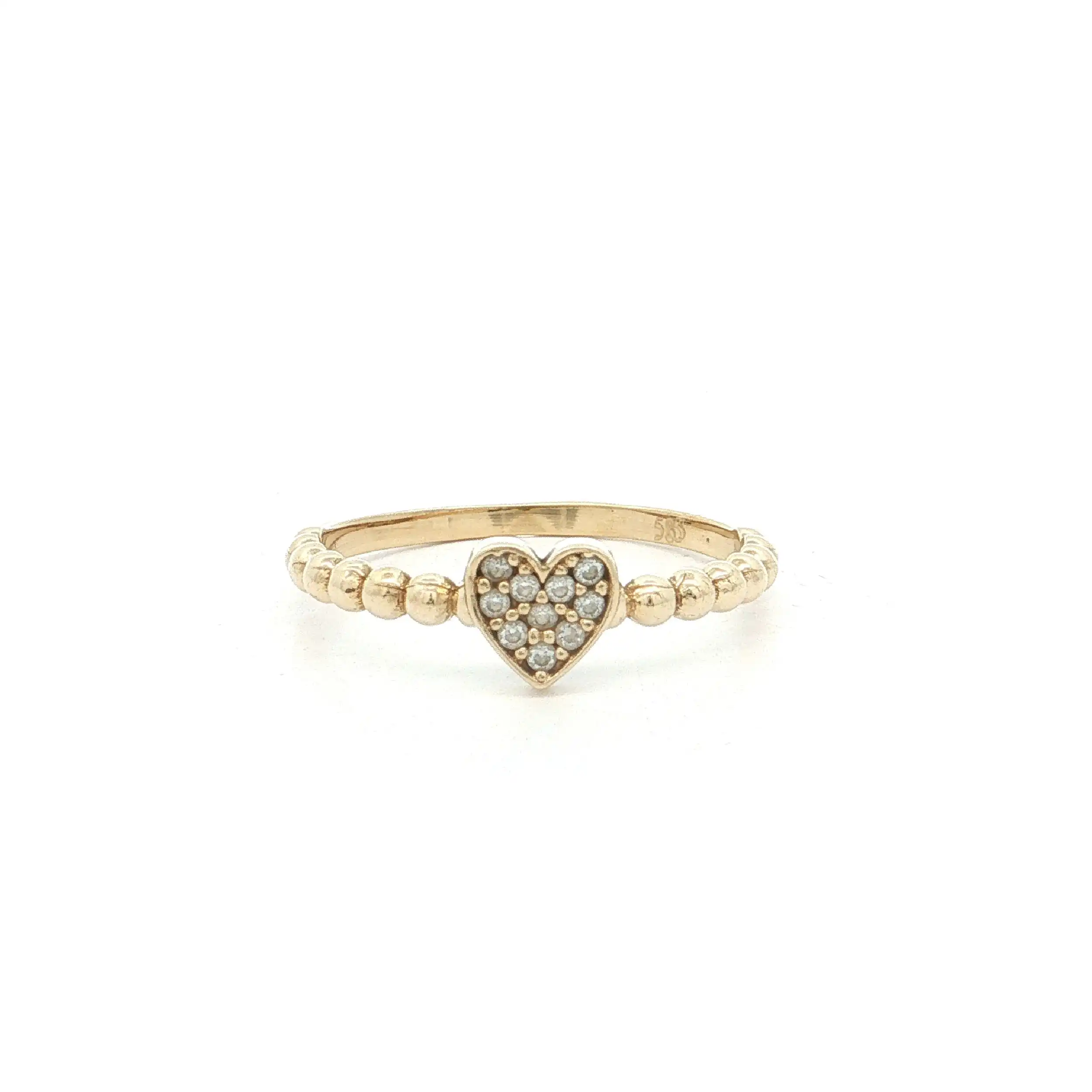 Ring Gelbgold Herz mit Zirkonia