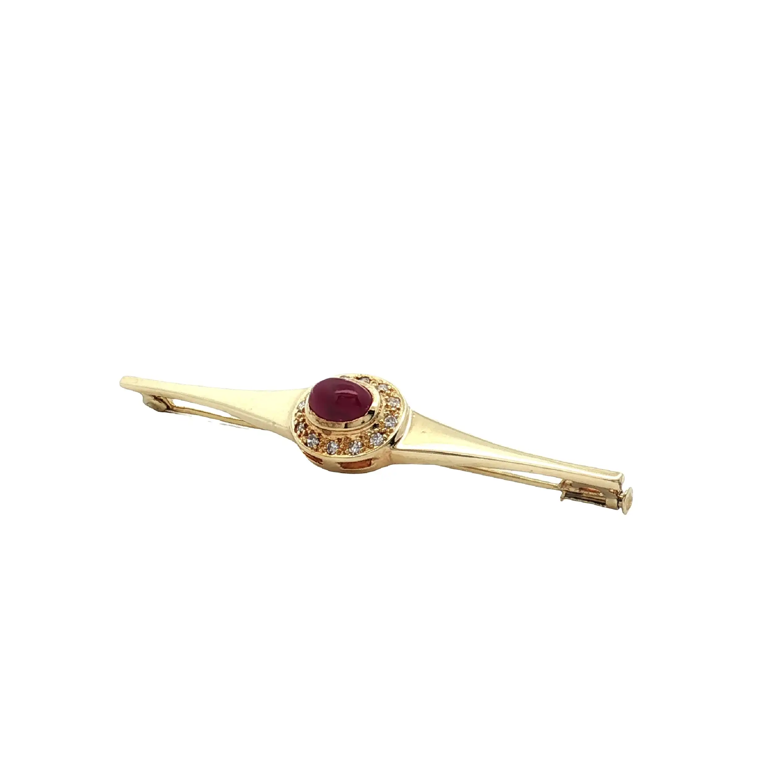 Nadel Gelbgold mit Rubin und Diamanten Nadel Gelbgold mit Rubin und Diamanten