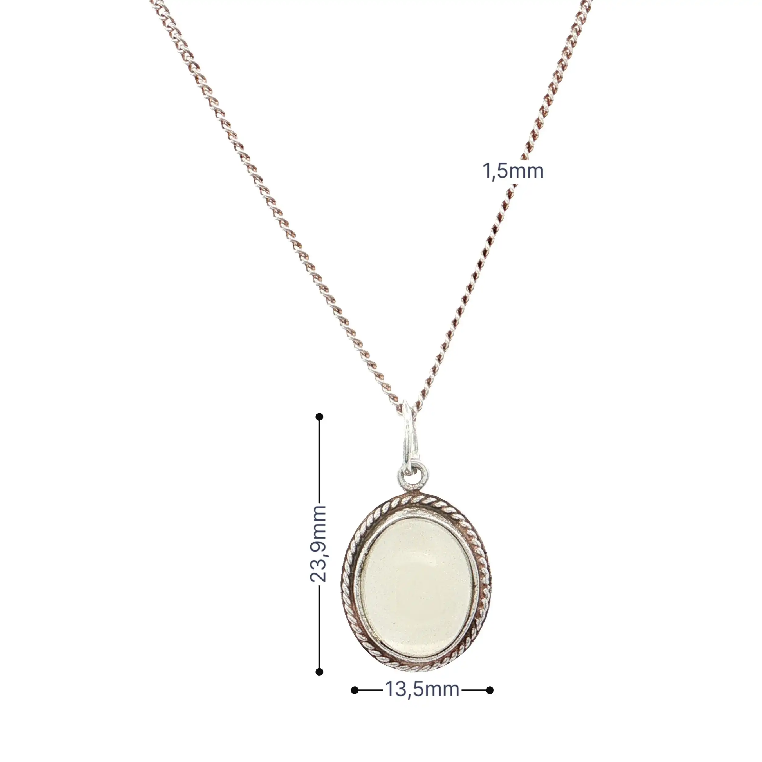 Kette Silber mit Anhänger mit durchsichtigem Stein Kette Silber mit Anhänger mit durchsichtigem Stein