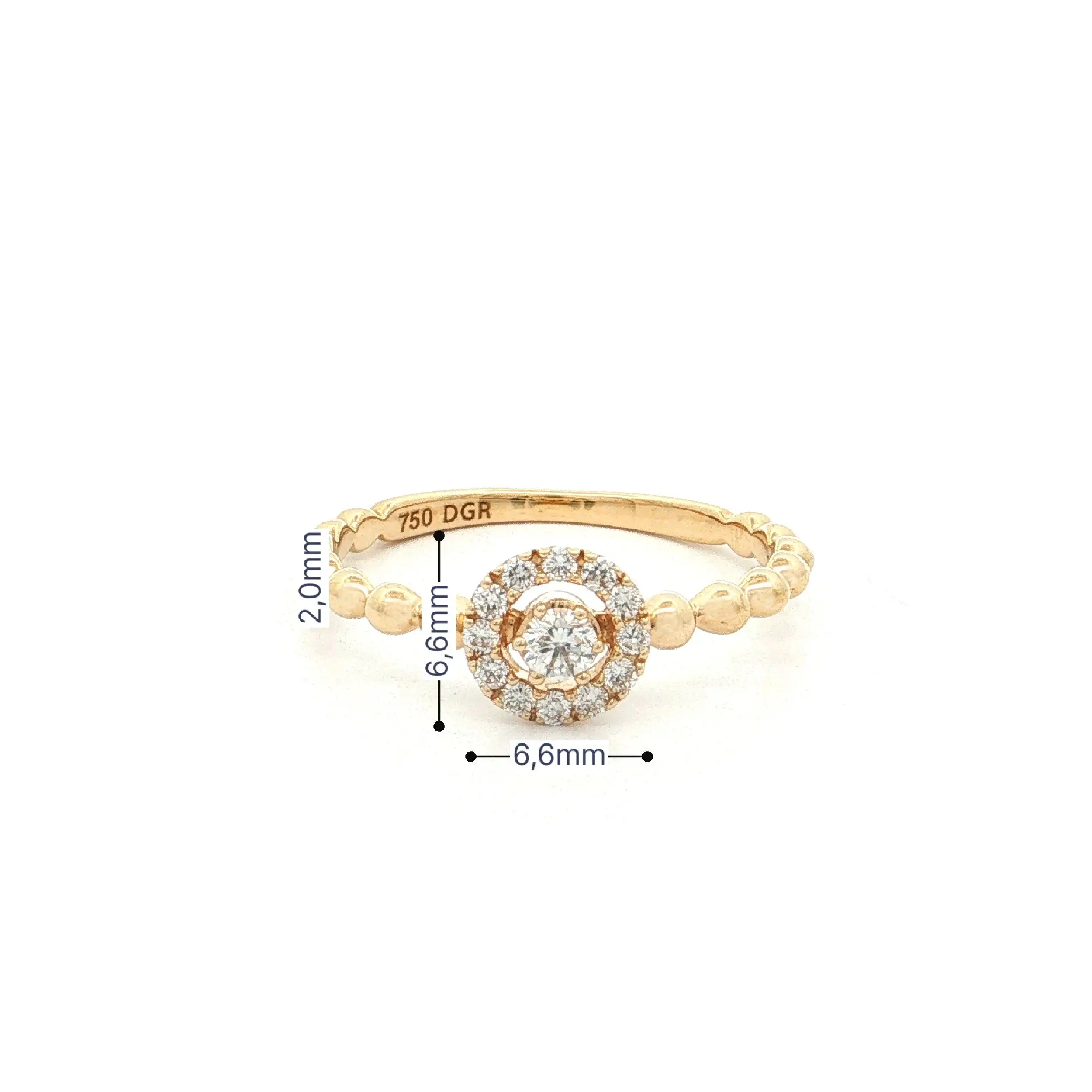 Kügelchenring Gelbgold mit Brillanten Kügelchenring Gelbgold mit Brillanten