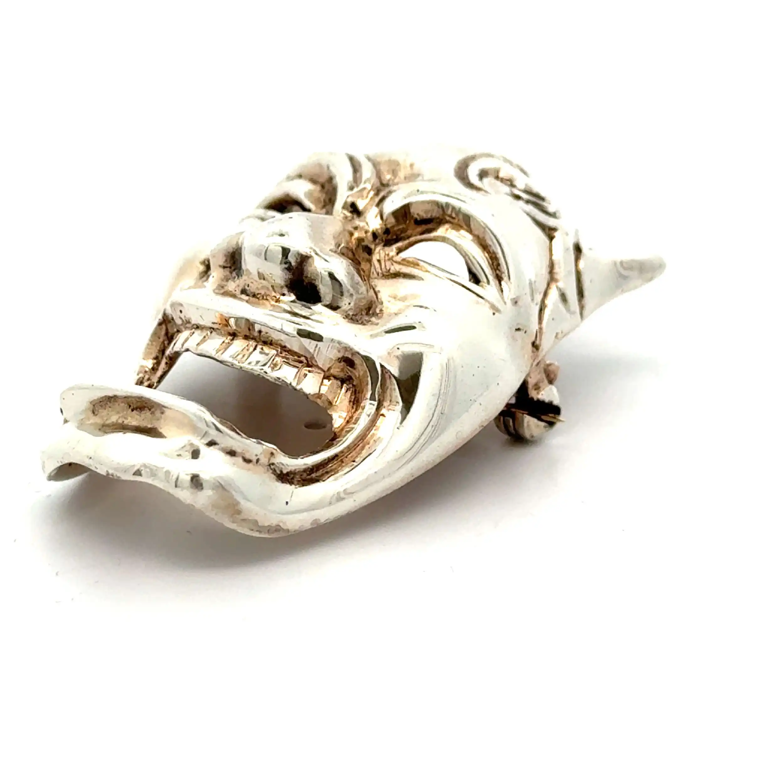 Brosche Silber Maske Brosche Silber Maske