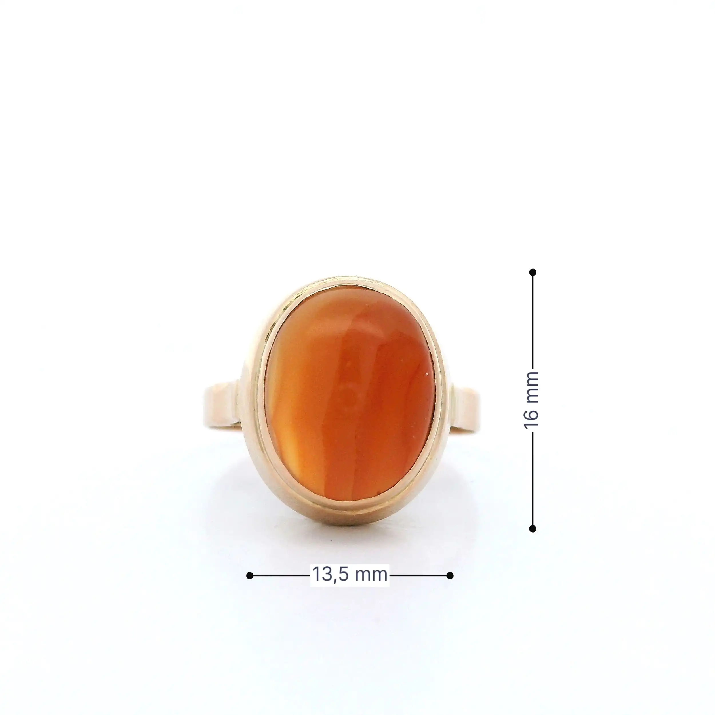 Ring Roségold mit Feuerachat Cabochon