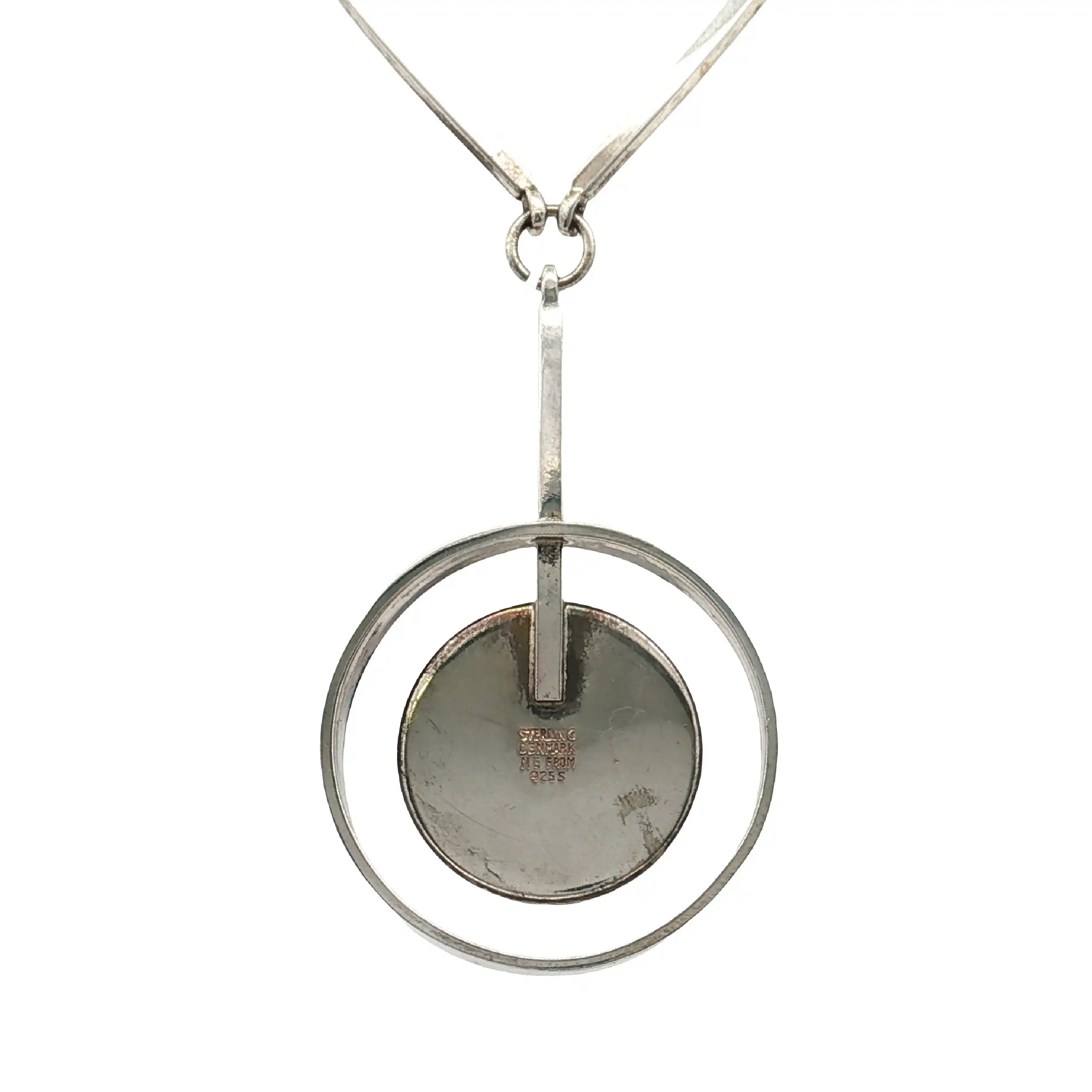 Collier Silber "N.E. Denmark" mit rosa Stein Collier Silber "N.E. Denmark" mit rosa Stein