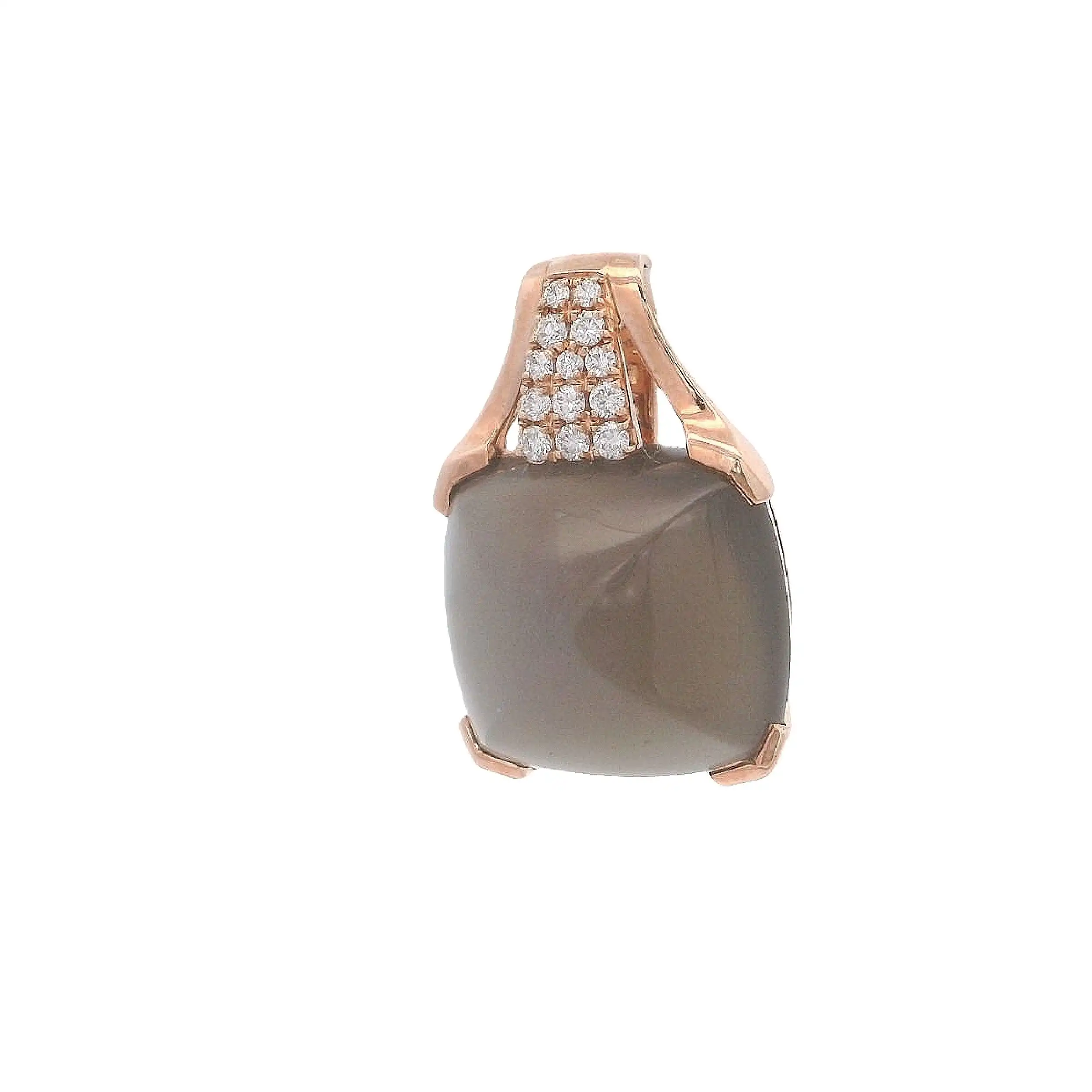Anhänger Roségold mit Mondstein Cabochon und Brillanten
